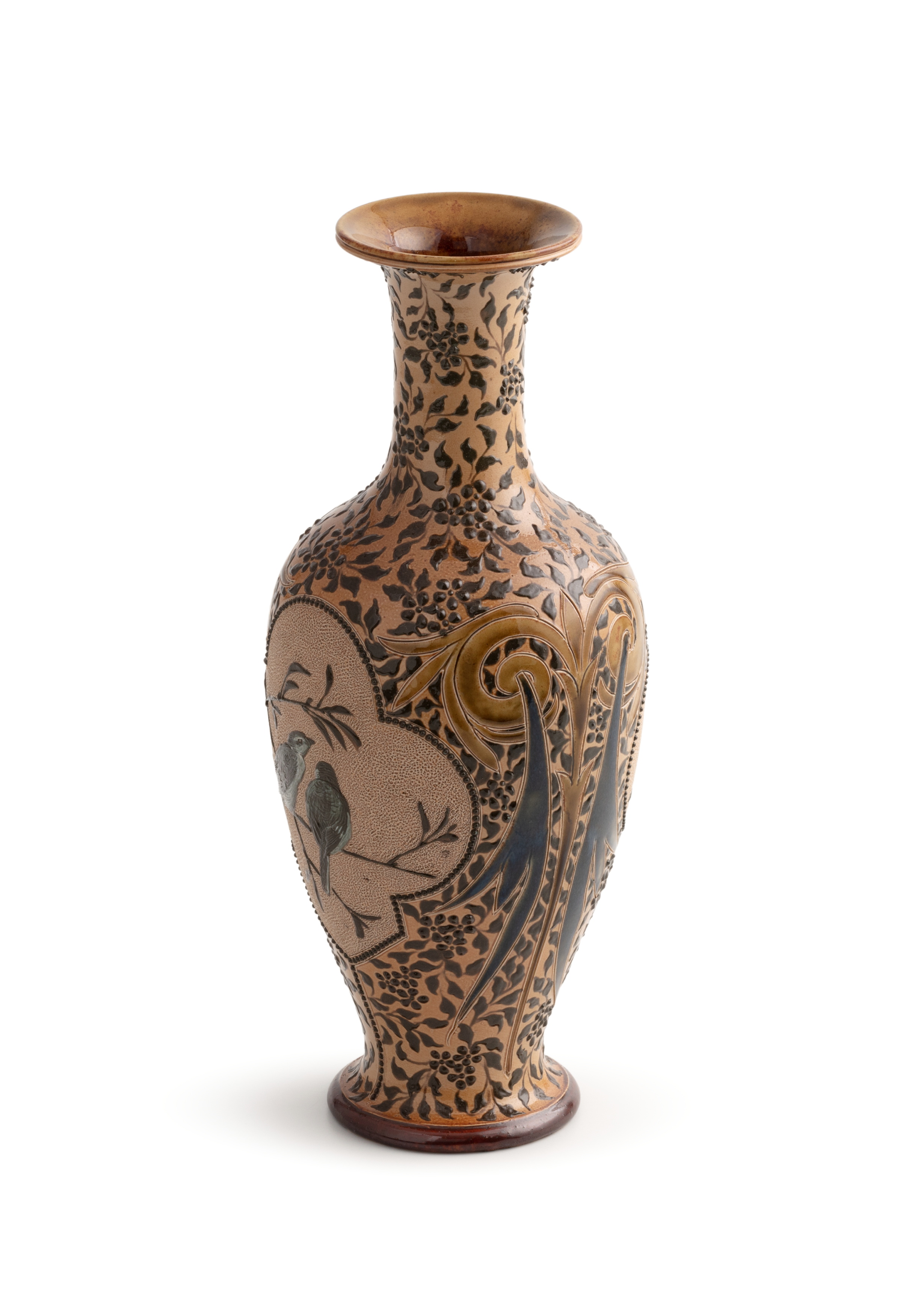 Stoneware vase by Doulton decorated by Florence E Barlow