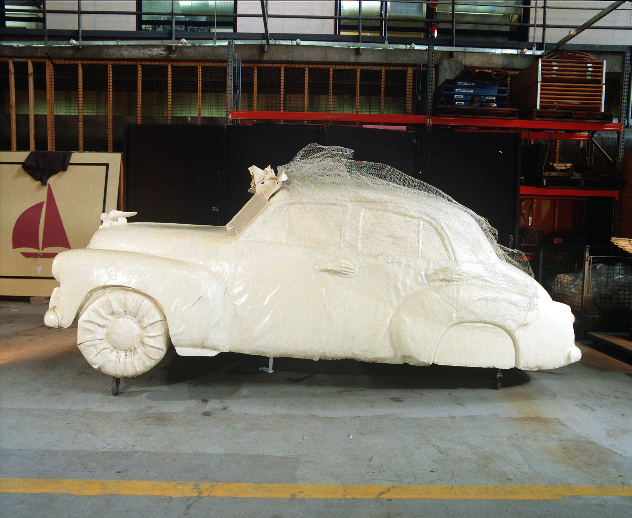 Sculpture, 'Bridal Costume for an FJ Holden, discarded' by Margaret Dodd