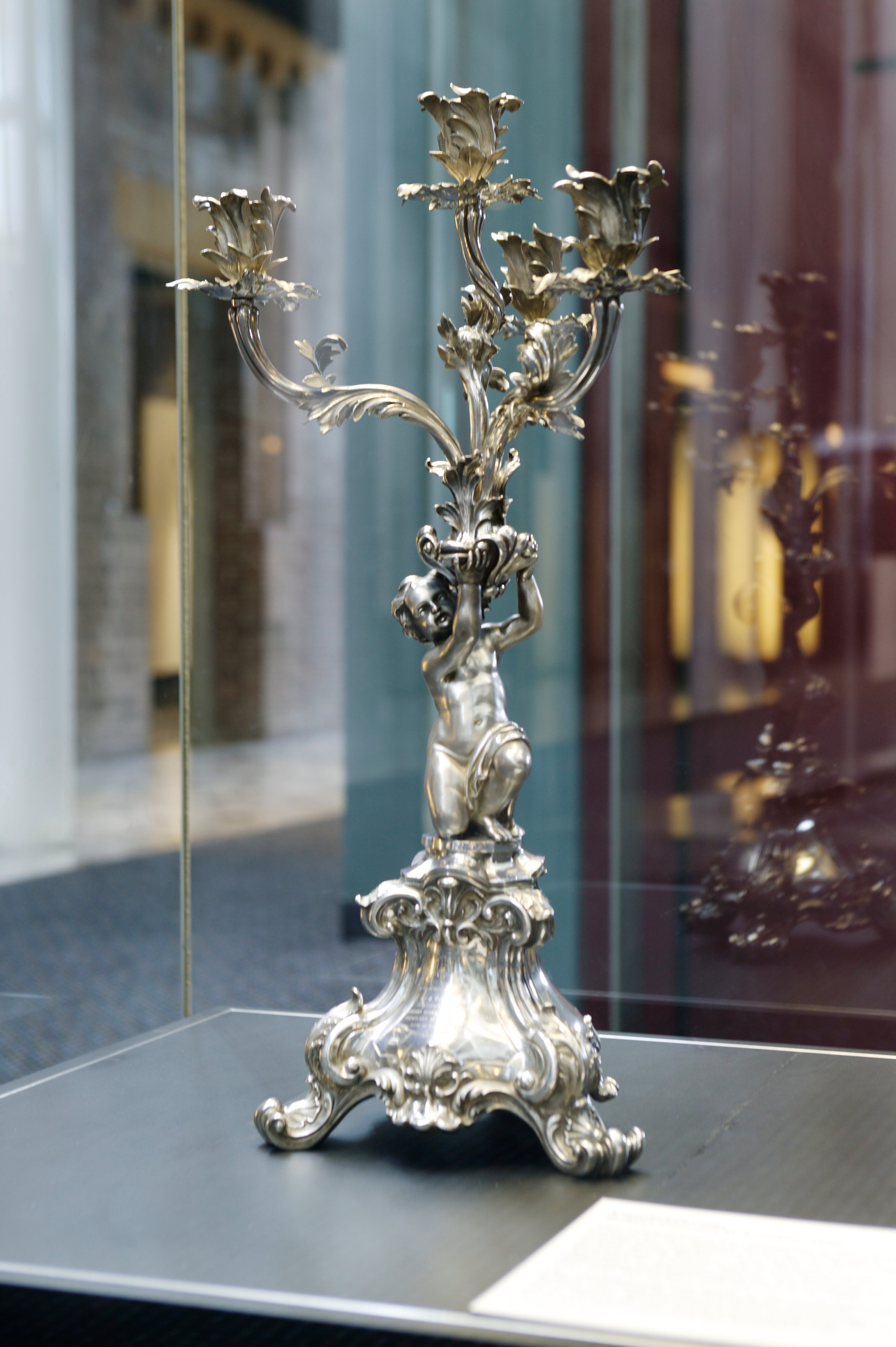Garrard candelabrum presented to Cowper by Sydney Railway Company