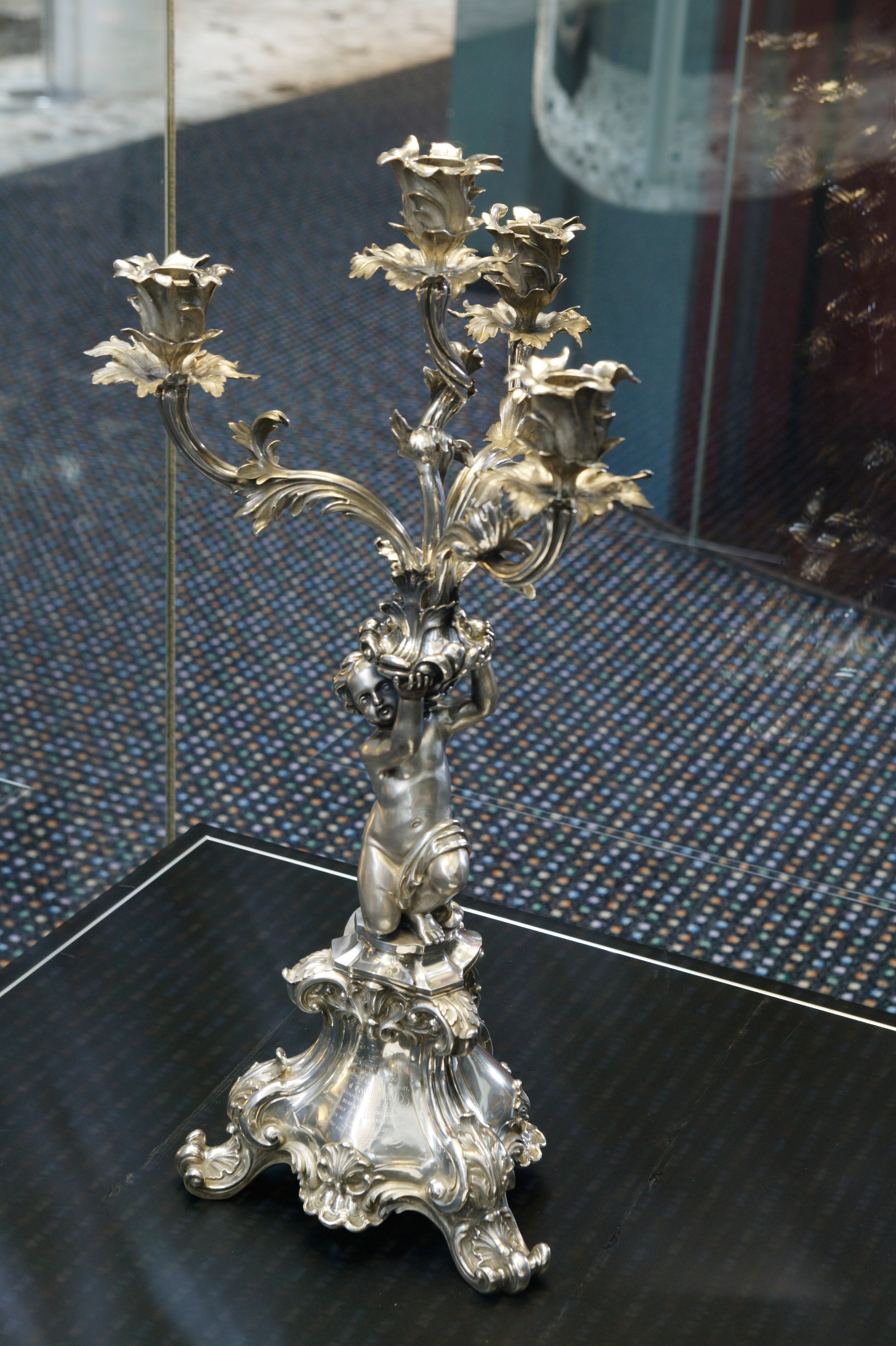 Garrard candelabrum presented to Cowper by Sydney Railway Company