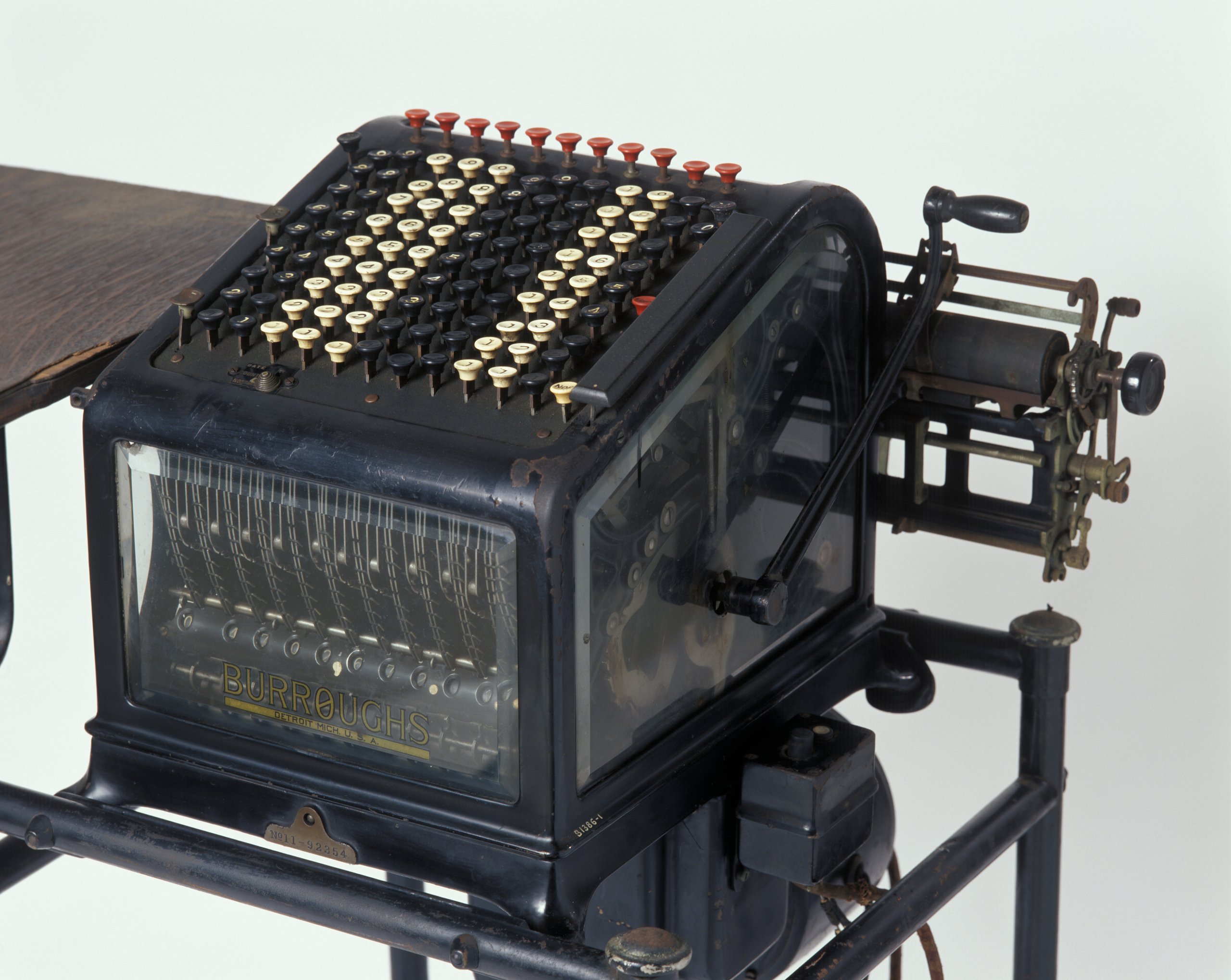 Burroughs console model listing and adding machine