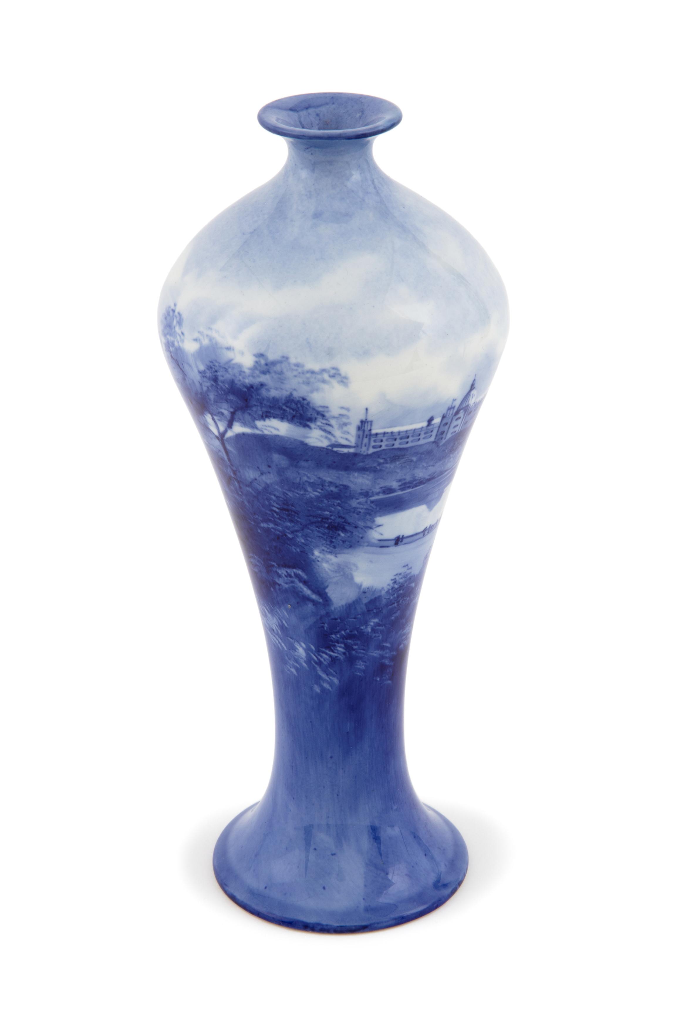 Vase with scene of Farm Cove and the Garden Palace by Leonard Bentley for Doulton and Co