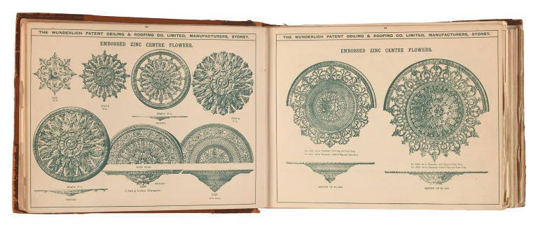 'Wunderlich's Patent Embossed Zinc Ceilings' catalogue