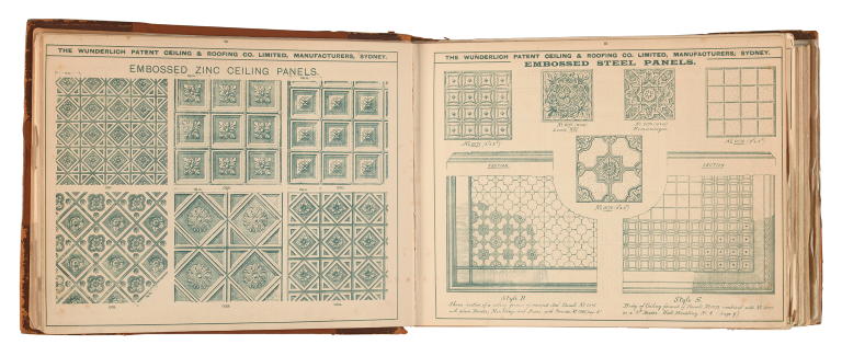 'Wunderlich's Patent Embossed Zinc Ceilings' catalogue