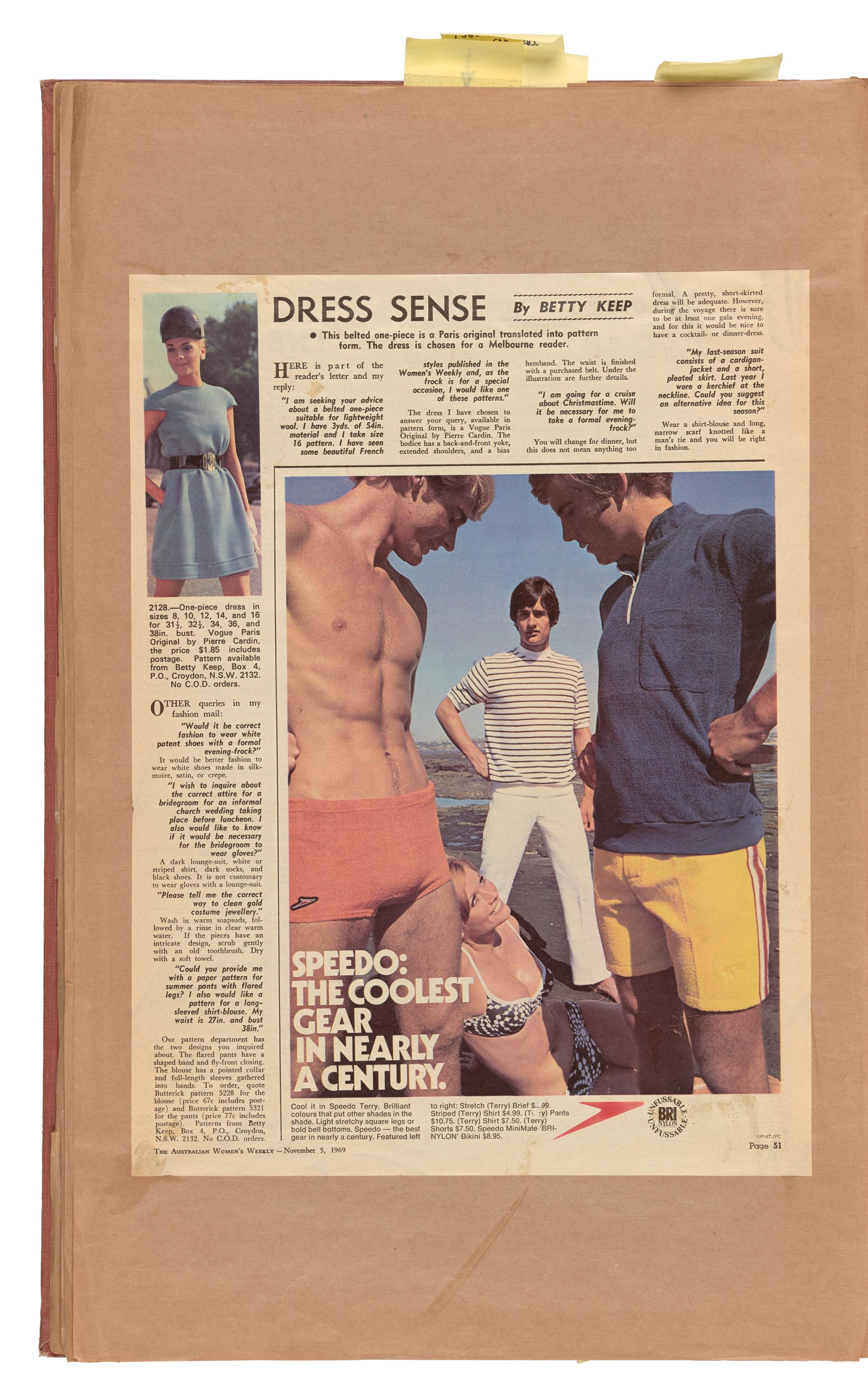 Powerhouse Collection Speedo Swimwear 1966 scrapbook