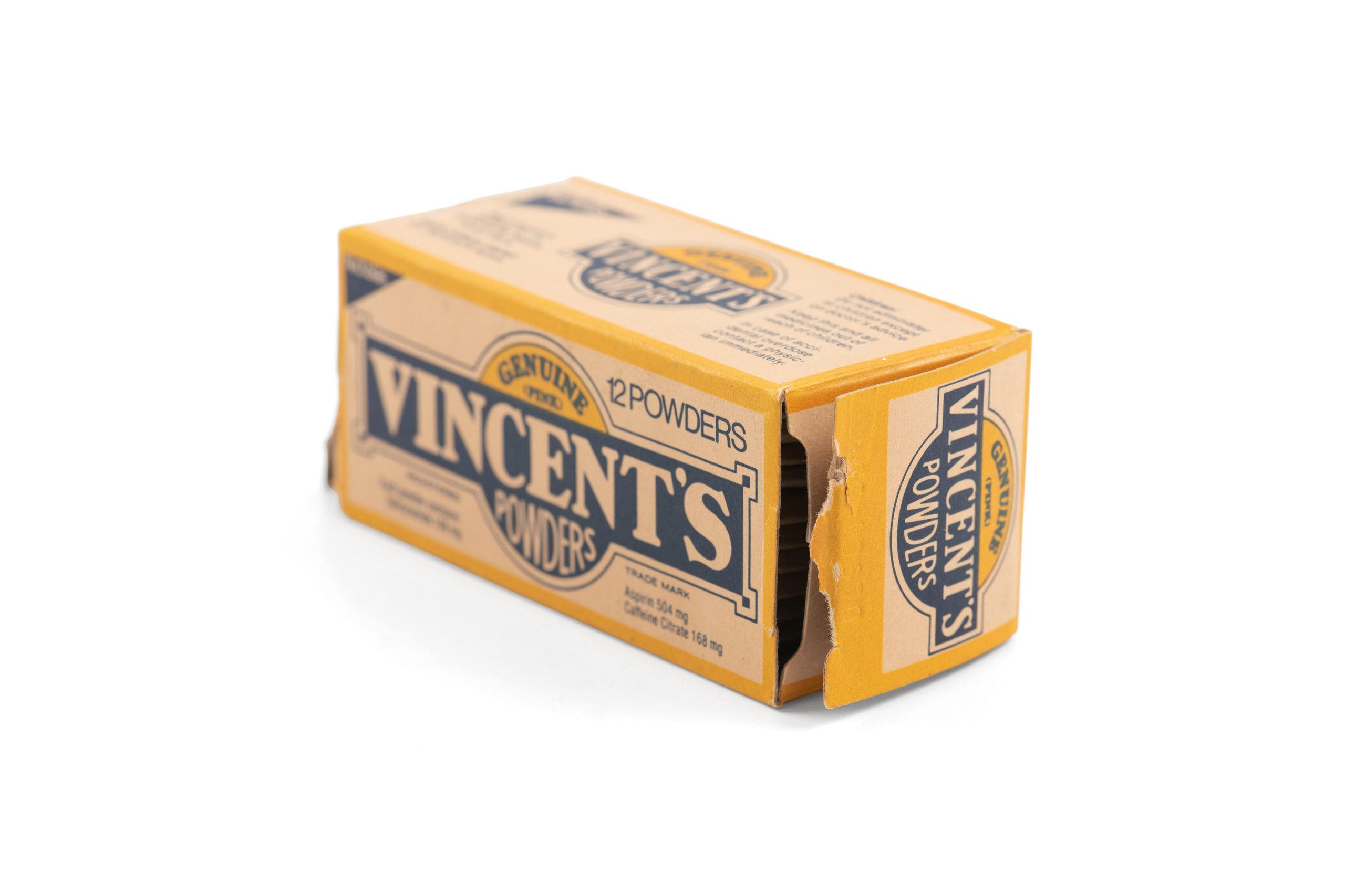 'Vincent's Powders' medicated powder in packaging