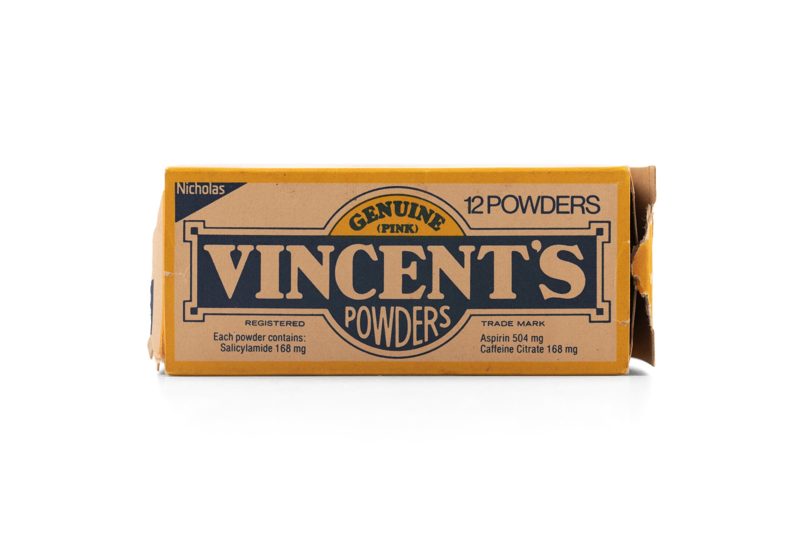 'Vincent's Powders' medicated powder in packaging