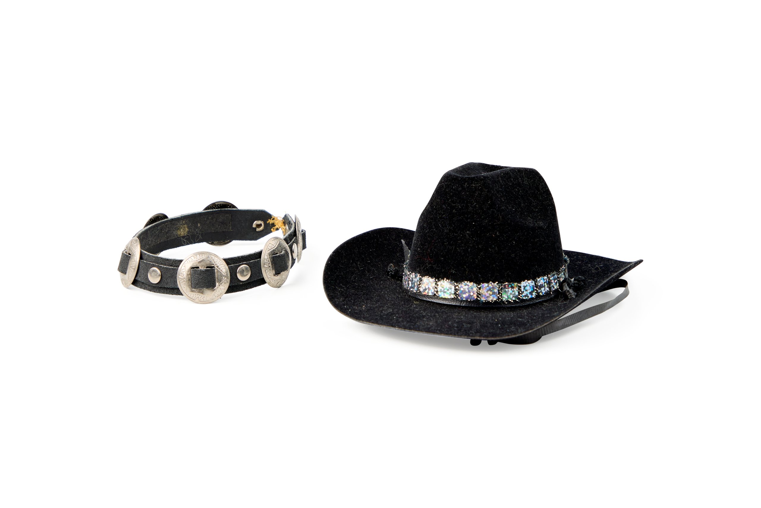 Dogs cowboy hat and hat band used by Edward Bear