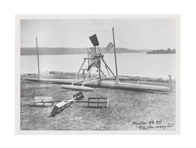 Photograph of Lawrence Hargrave's float plane