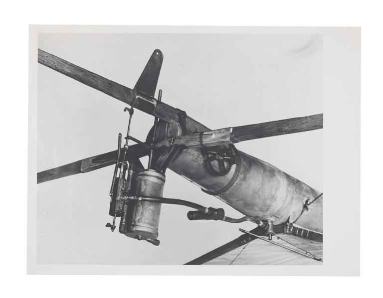 Photograph of Lawrence Hargrave's compressed air flying machine