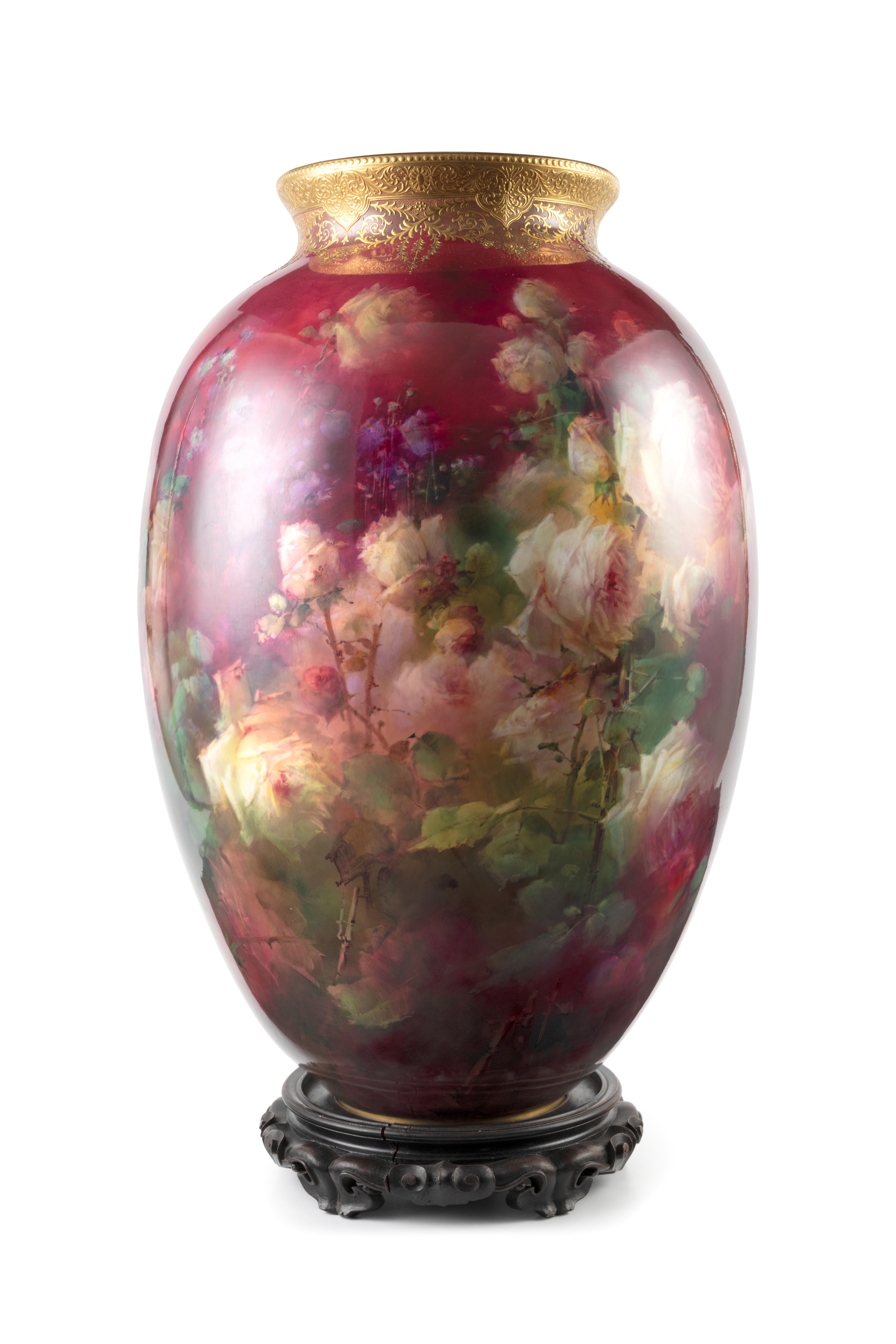 Doulton porcelain vase painted by Edward Raby
