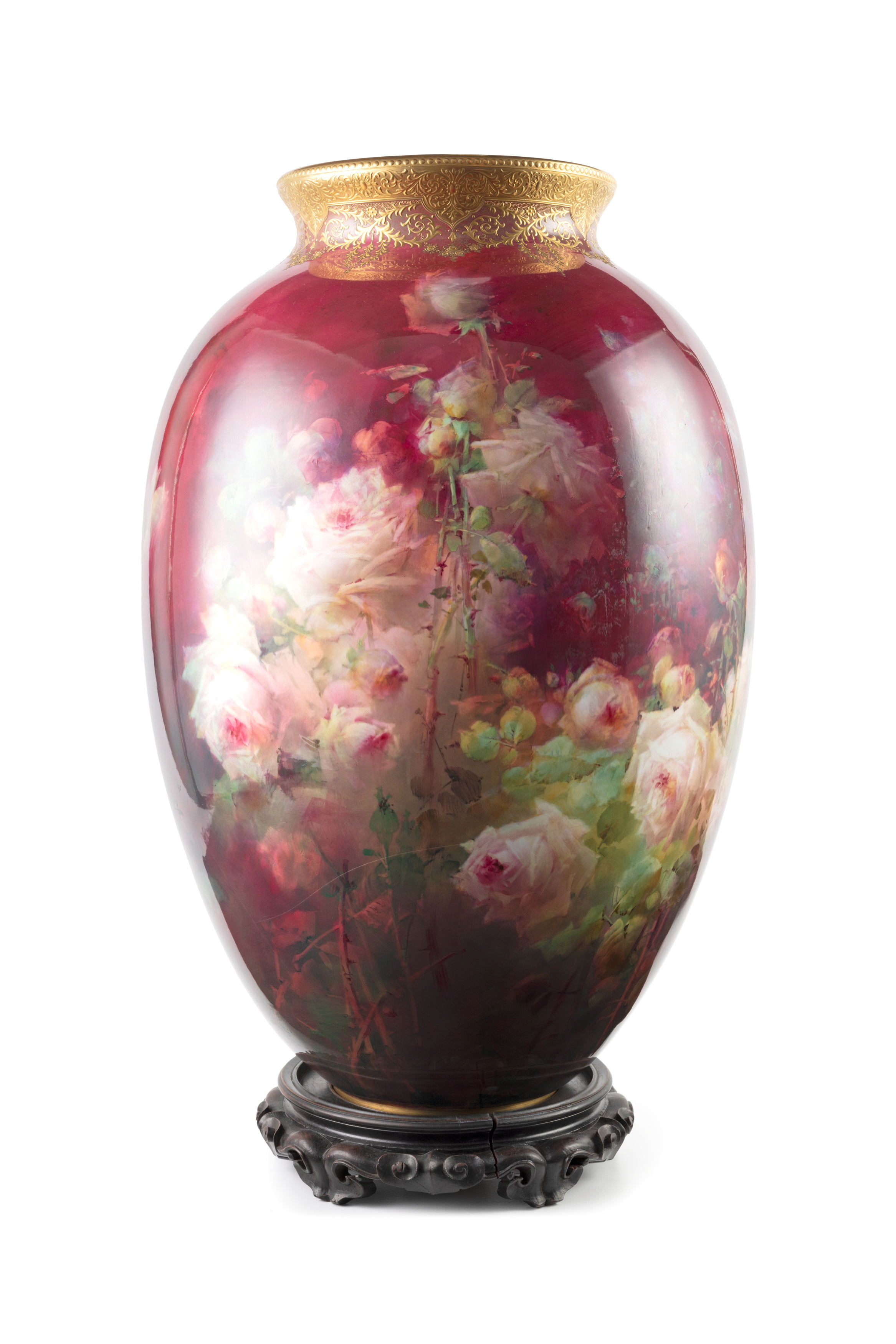 Doulton porcelain vase painted by Edward Raby