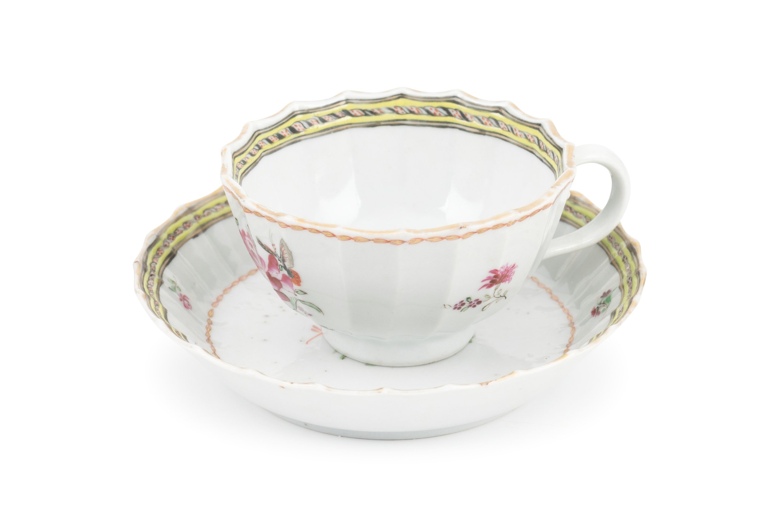 Porcelain teacup and saucer made in China