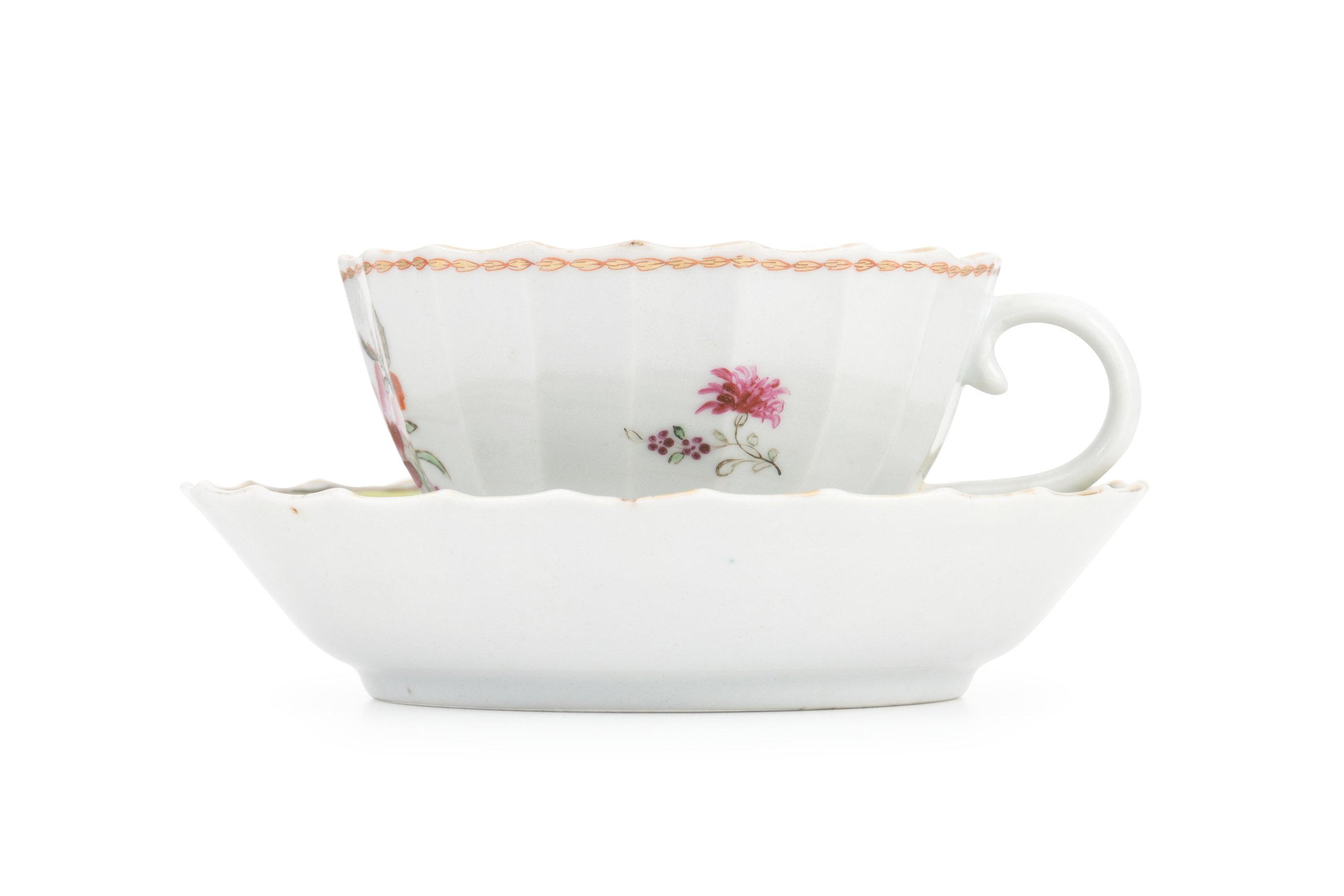 Porcelain teacup and saucer made in China