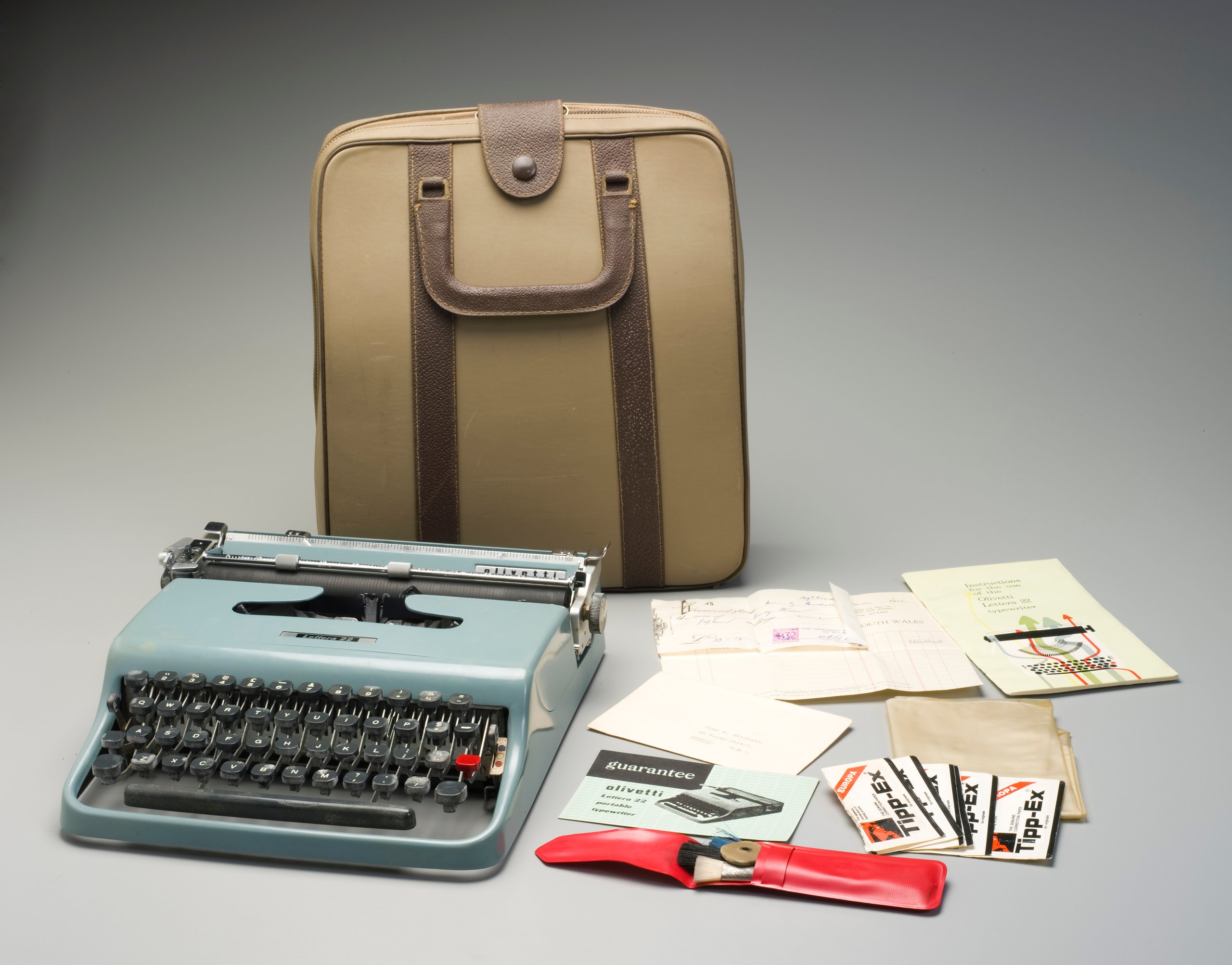 Olivetti 'Lettera 22' portable typewriter made in Glasgow