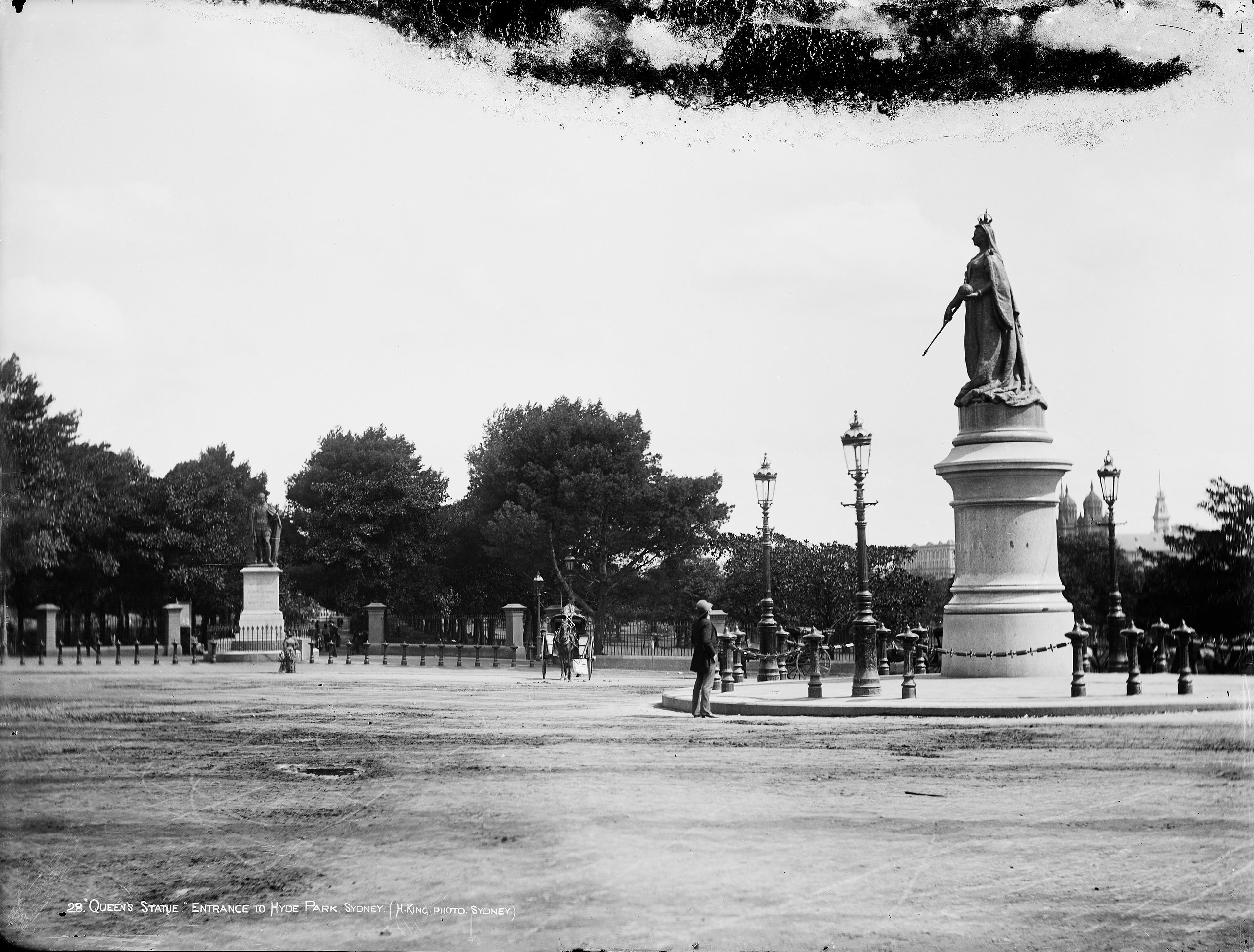 'Queens Statue, Entrance to Hyde Park, Sydney' by Henry King