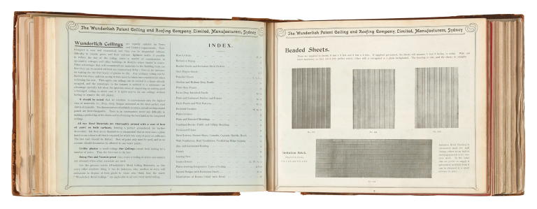 Abridged catalogue of Wunderlich 'Steel Ceiling Materials'