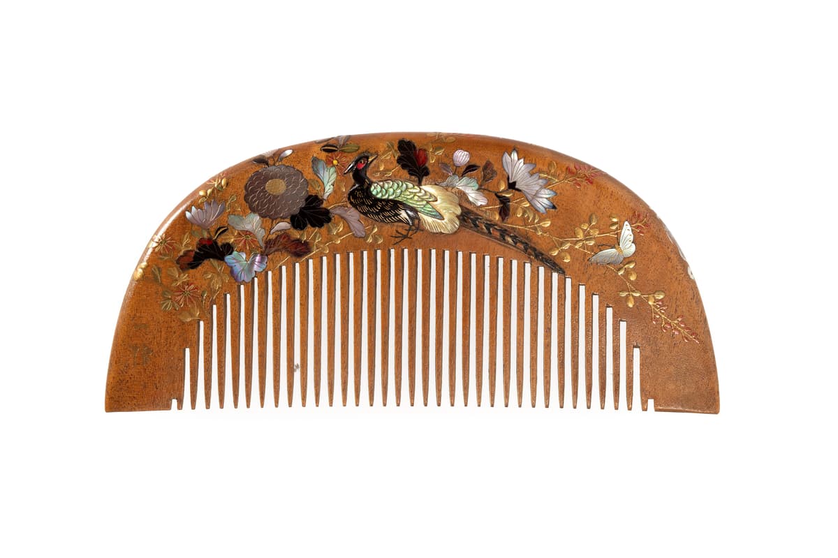 角製櫛 伝統的インドデザインIndian antique comb Powerhouse Collection - Hair comb made in Japan