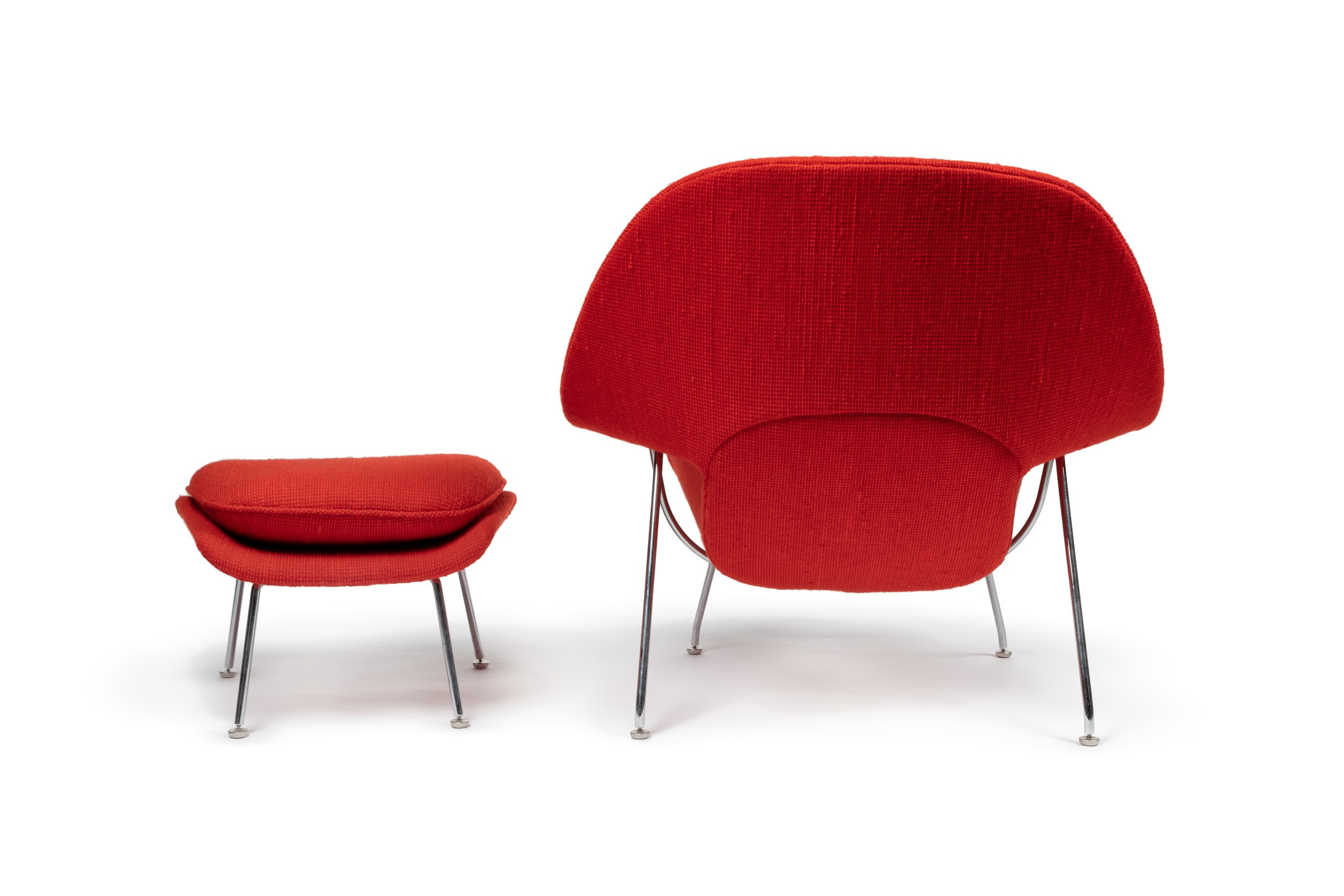 Armchair and footstool designed by Earo Saarinen for M Knoll International