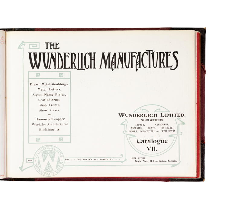 'Catalogue A' product catalogue by Wunderlich