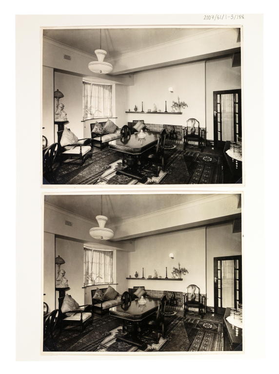 Photographs of unknown hotel private apartment by E A Bradford
