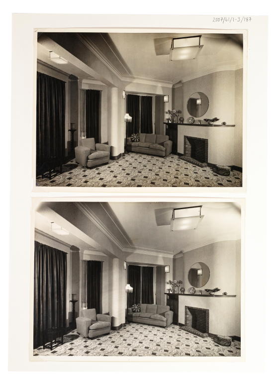 Photographs of unknown hotel private apartment by E A Bradford