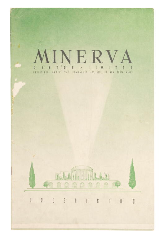 Prospectus for Minerva Centre Sydney from Robert James Lucas collection