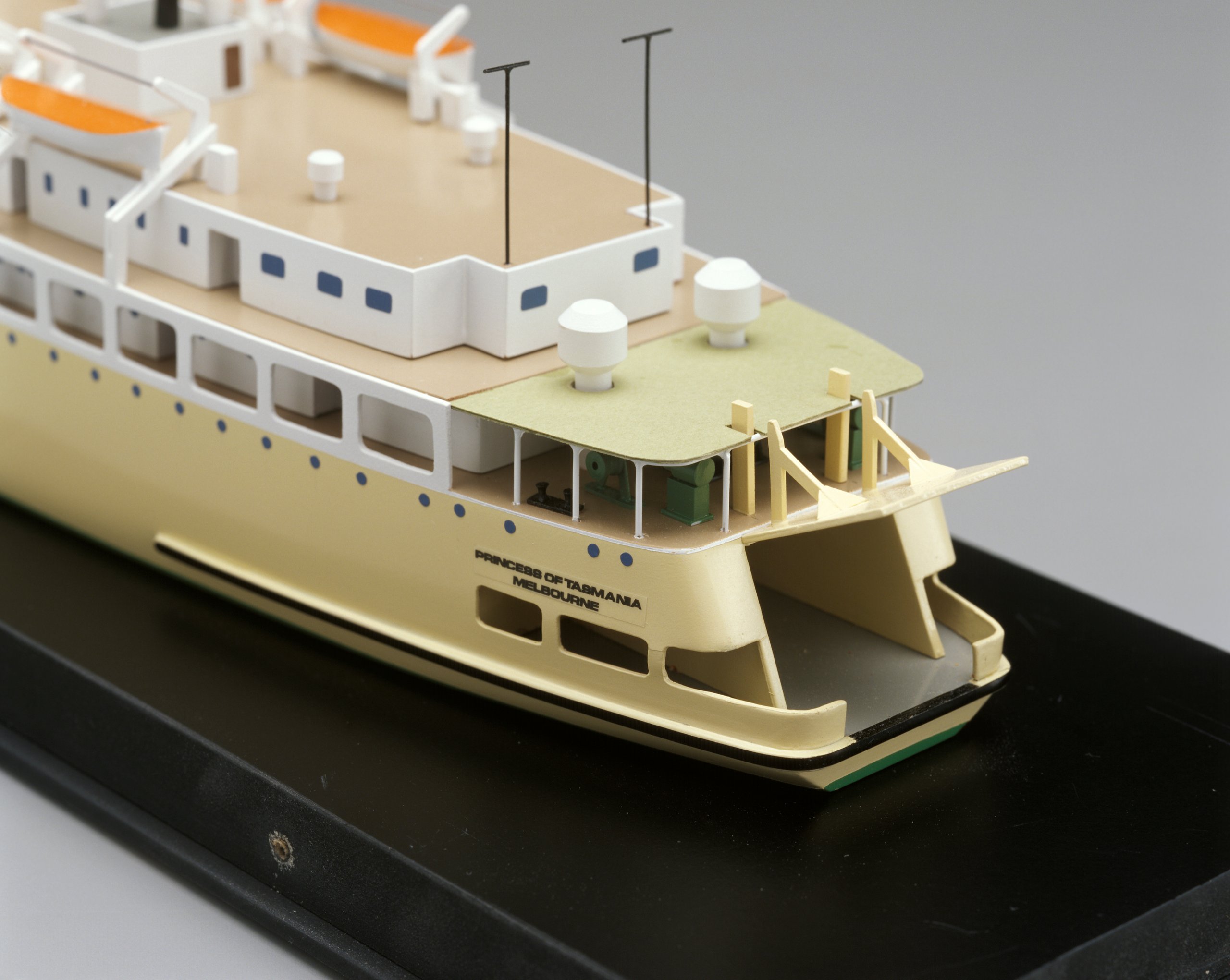 Model of 1958 Bass Strait passenger ship, 'Princess of Tasmania'