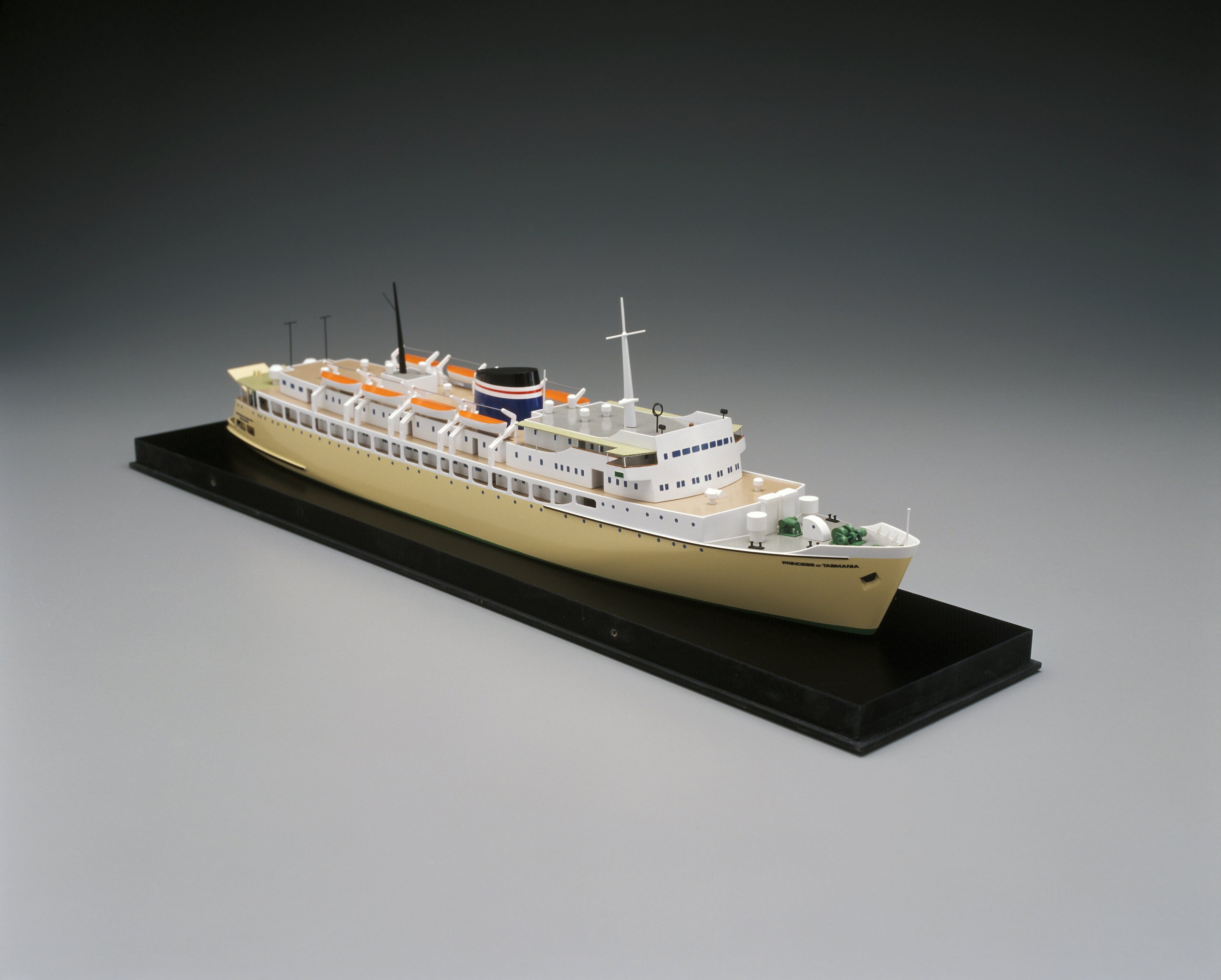 Model of 1958 Bass Strait passenger ship, 'Princess of Tasmania'