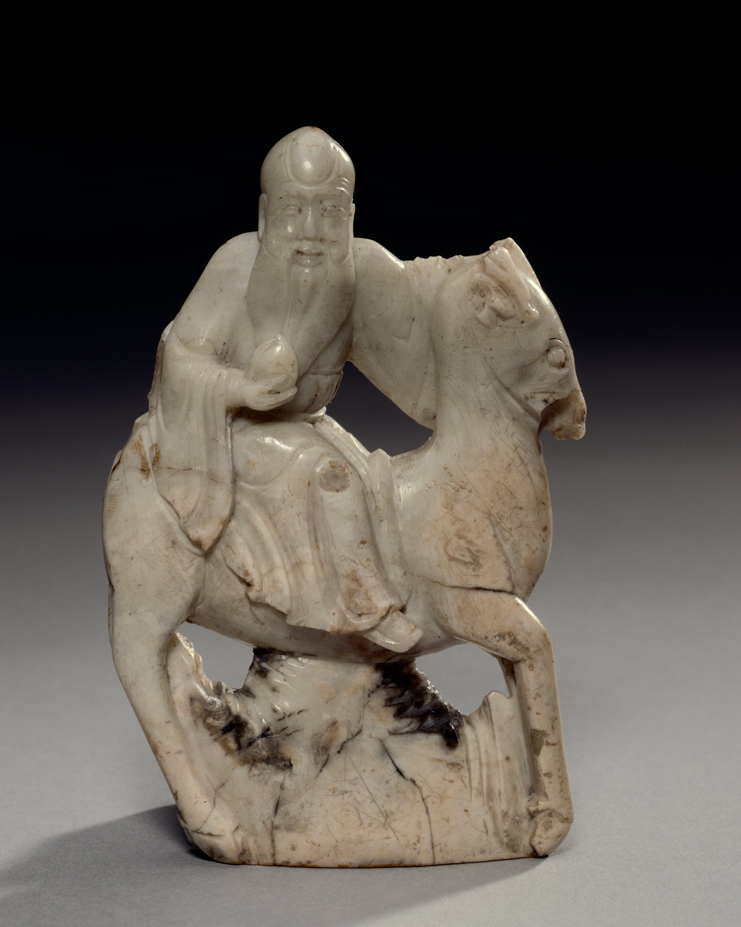 Carved figure of 'Shou Lao (god of longevity)'