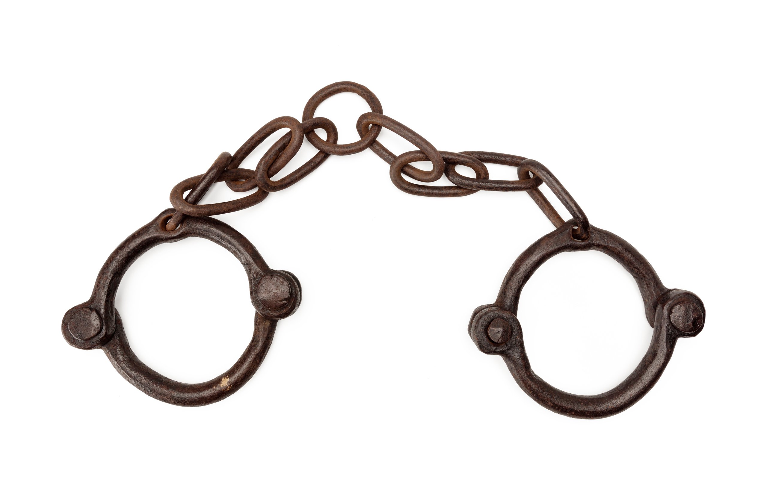 Hand-forged leg manacles