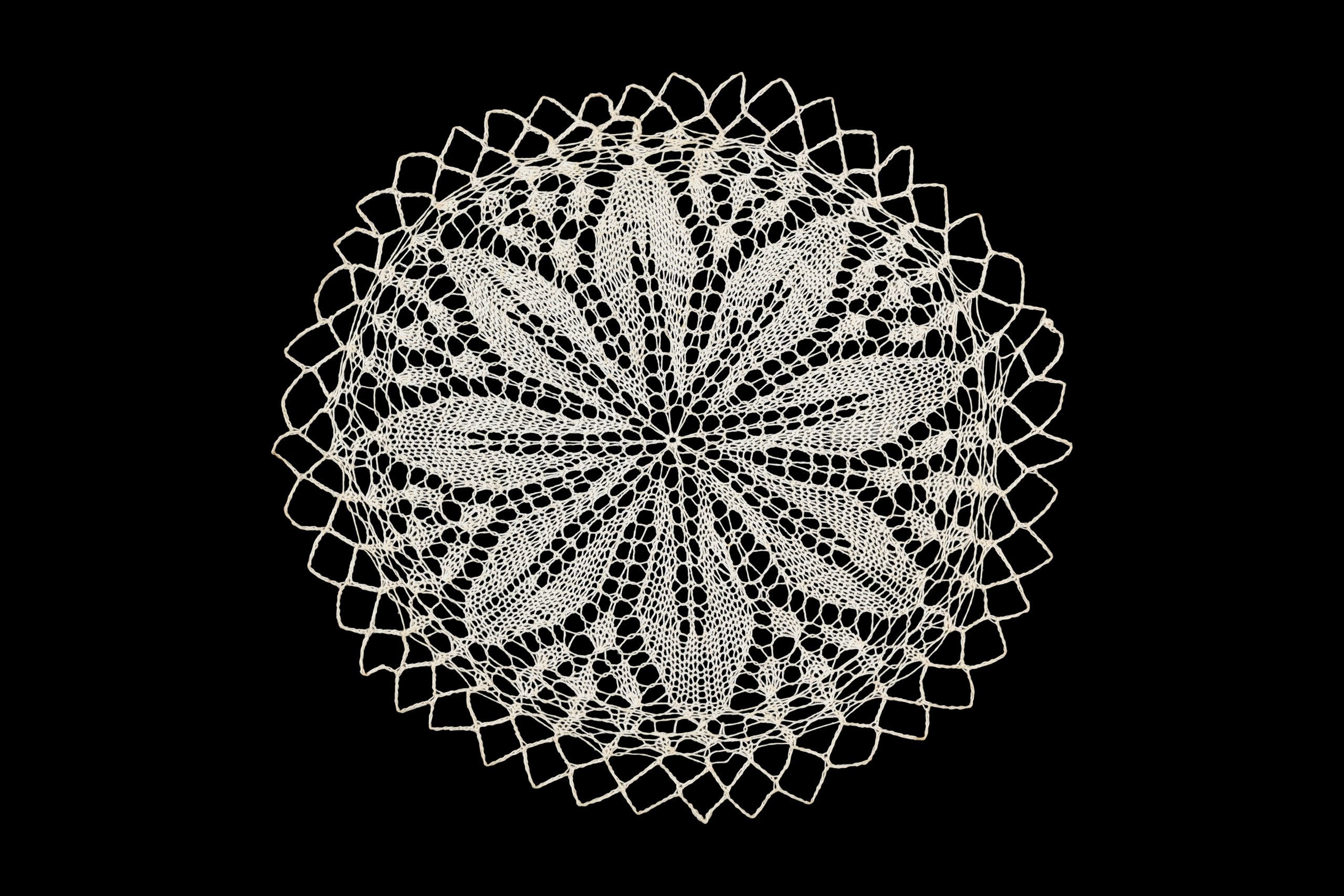 Knitted lace doily