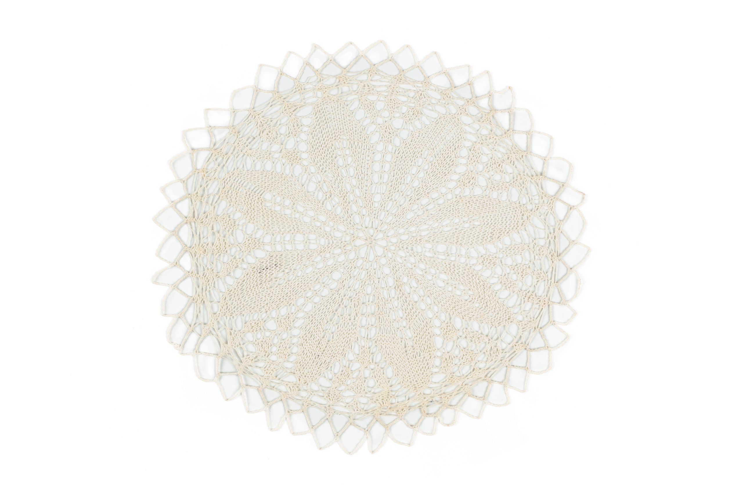 Knitted lace doily