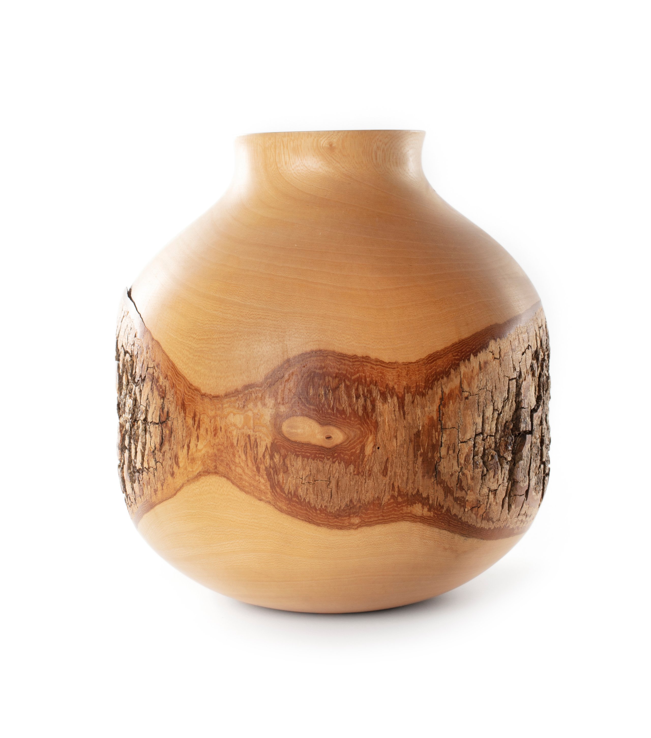Hollow-turned Jacaranda wood vase by Alan Schoultz