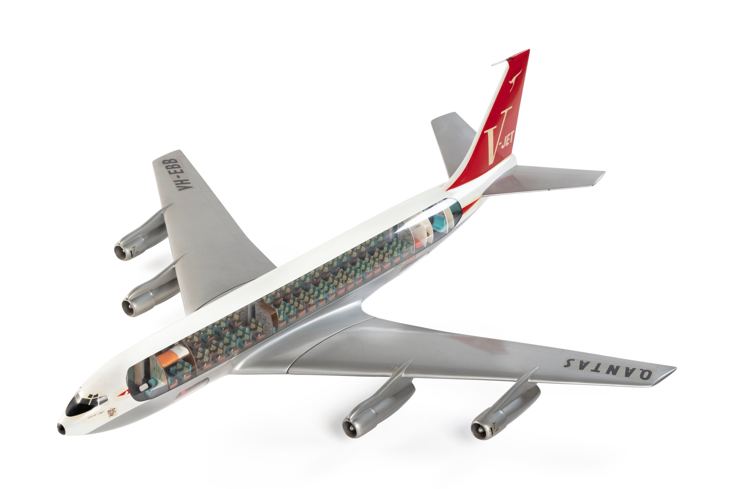 Model of 'City of Sydney' Qantas Boeing 707 aircraft
