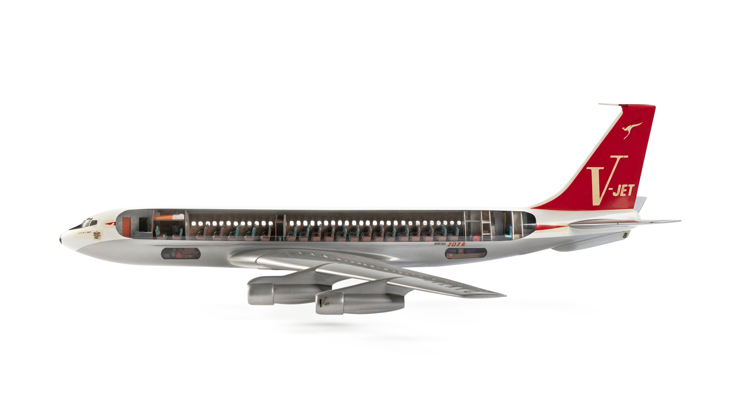 Model of 'City of Sydney' Qantas Boeing 707 aircraft