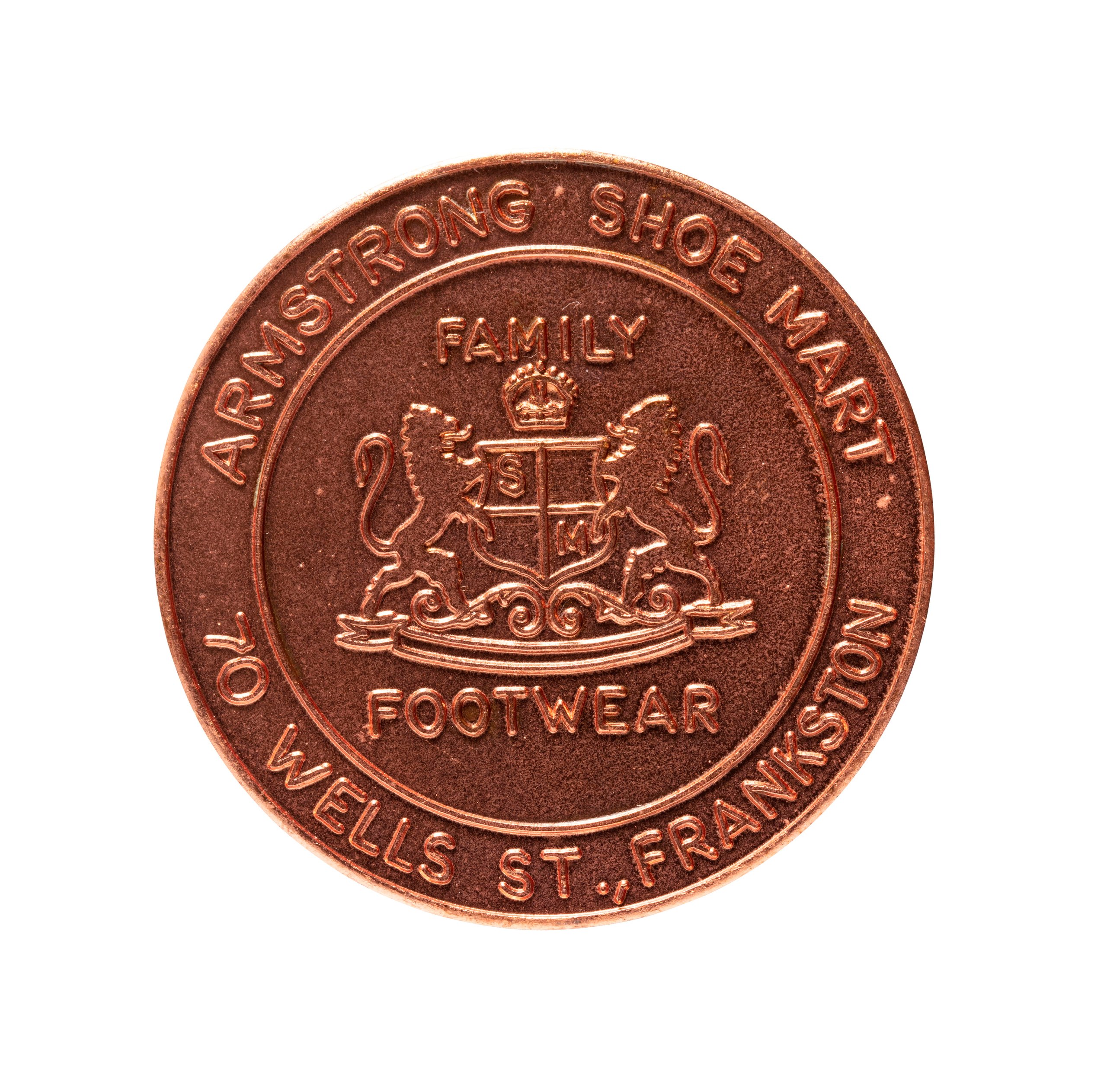 Token issued by Armstrong Shoe Mart