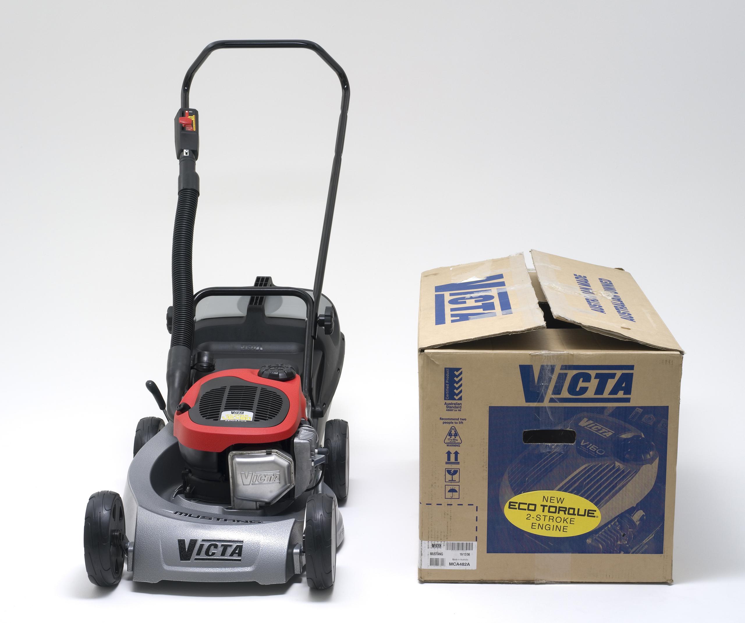 Victa Mustang lawnmower with Eco Torque engine and manuals