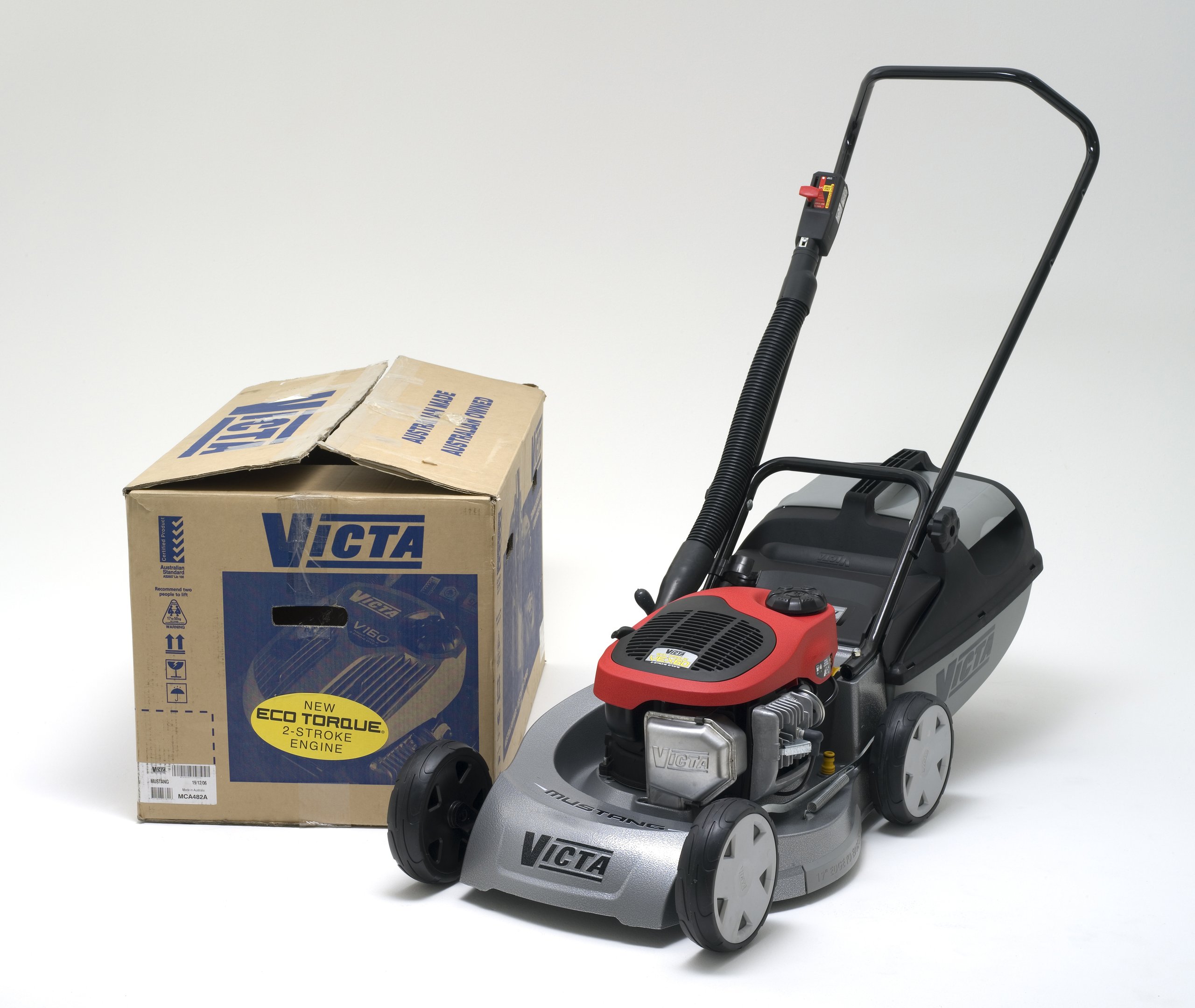 Victa Mustang lawnmower with Eco Torque engine and manuals