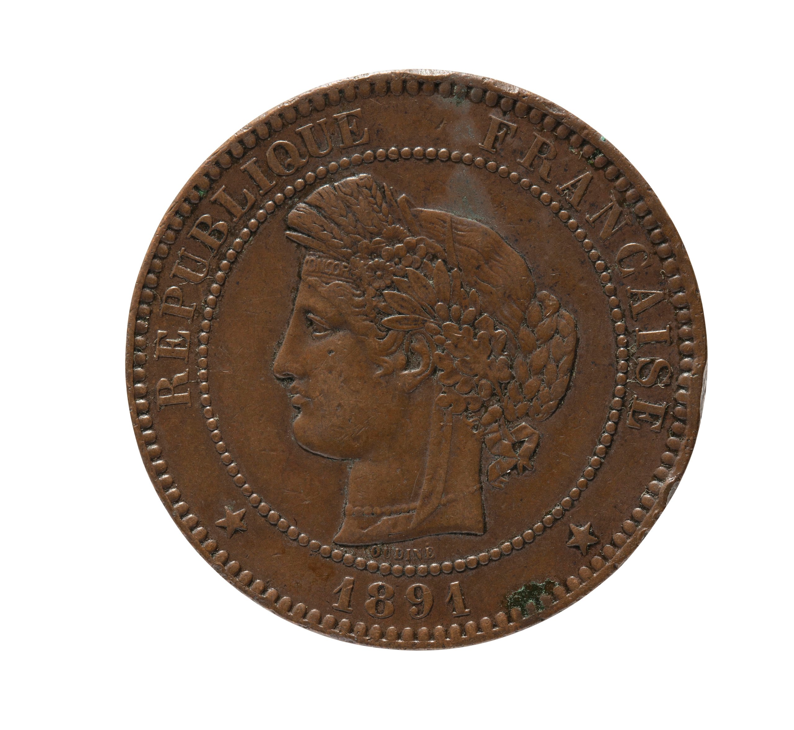 French Ten Centimes coin