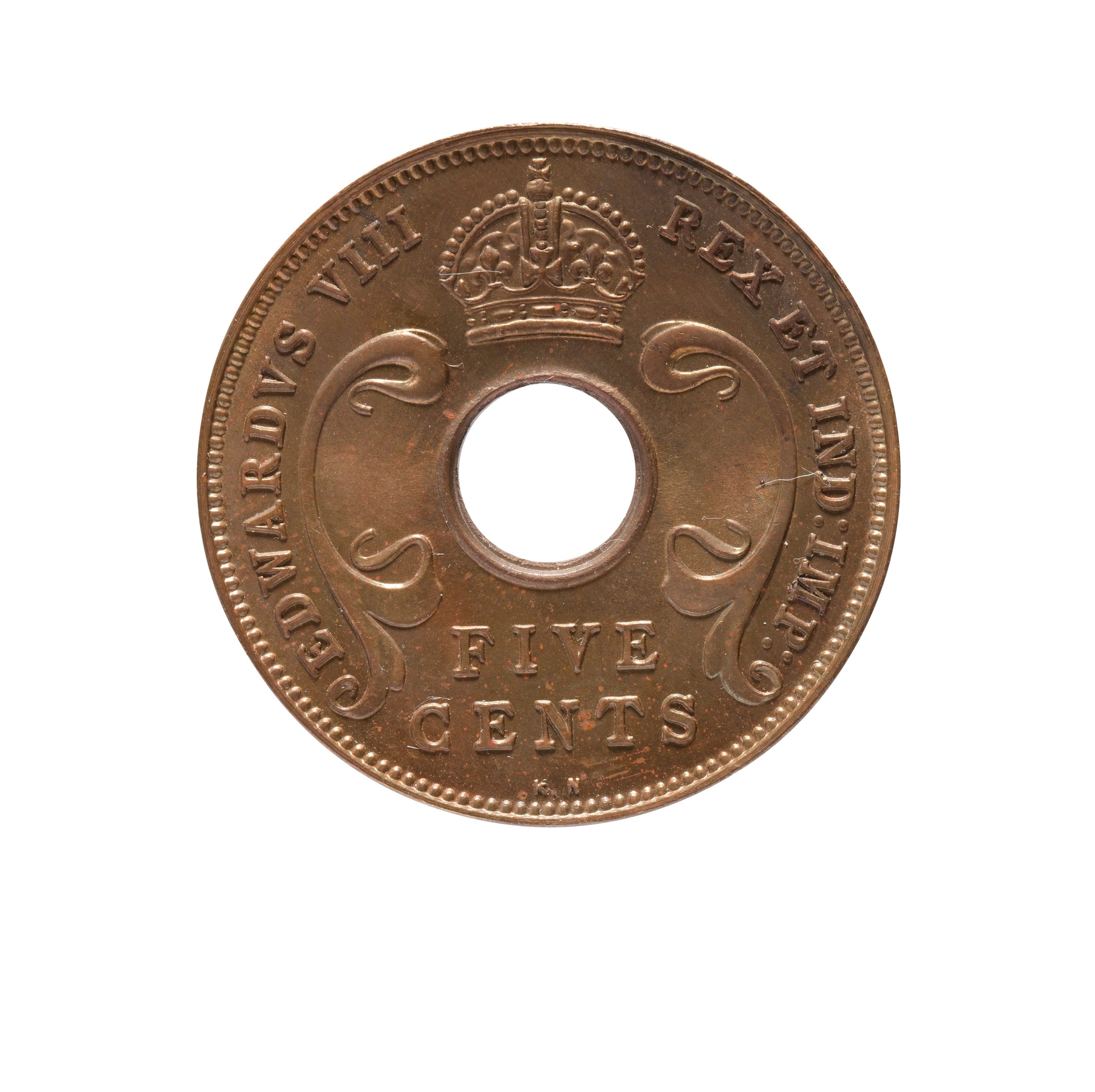 Five cent coin from British West Africa, 1936