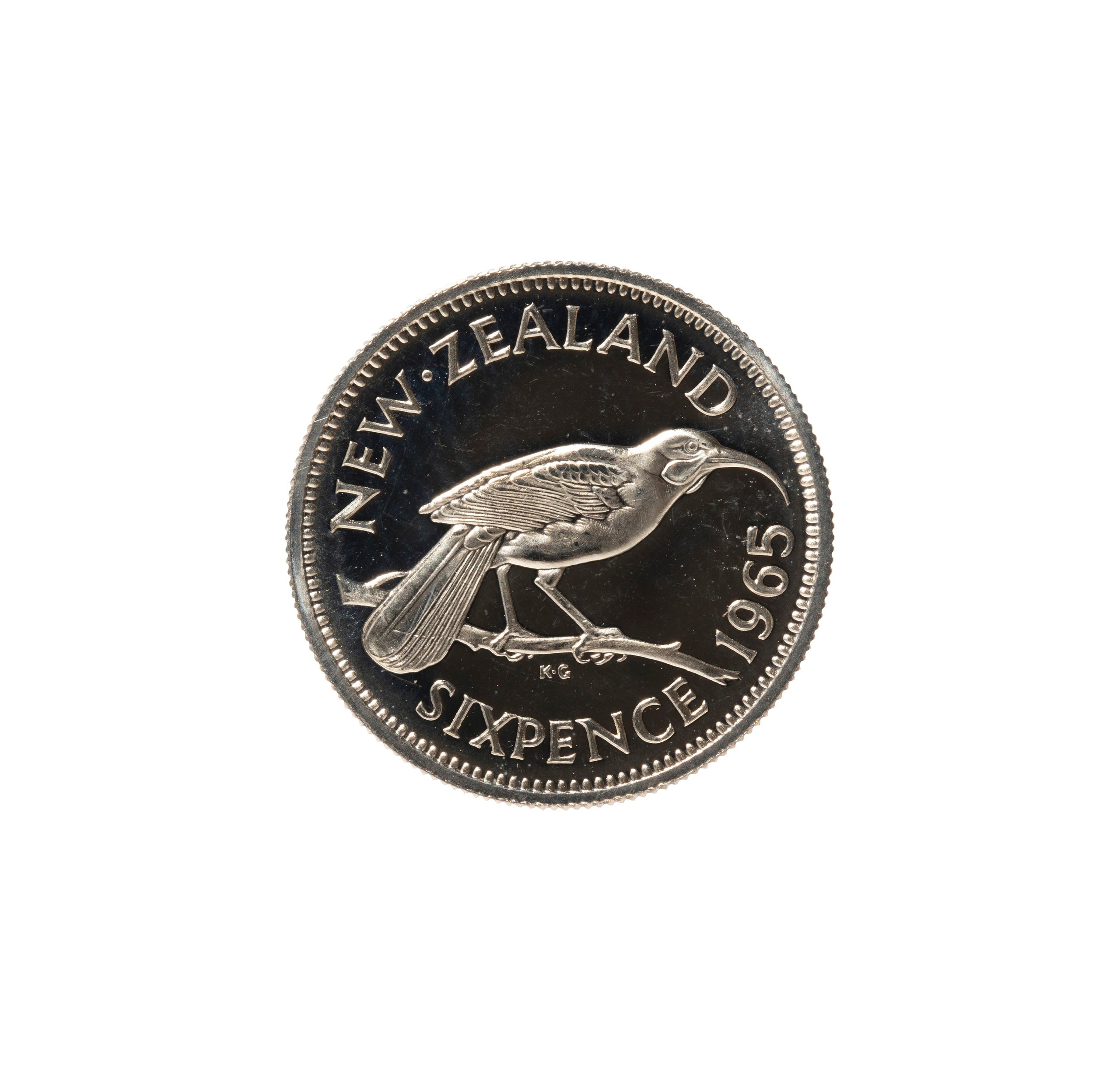 New Zealand Sixpence specimen coin