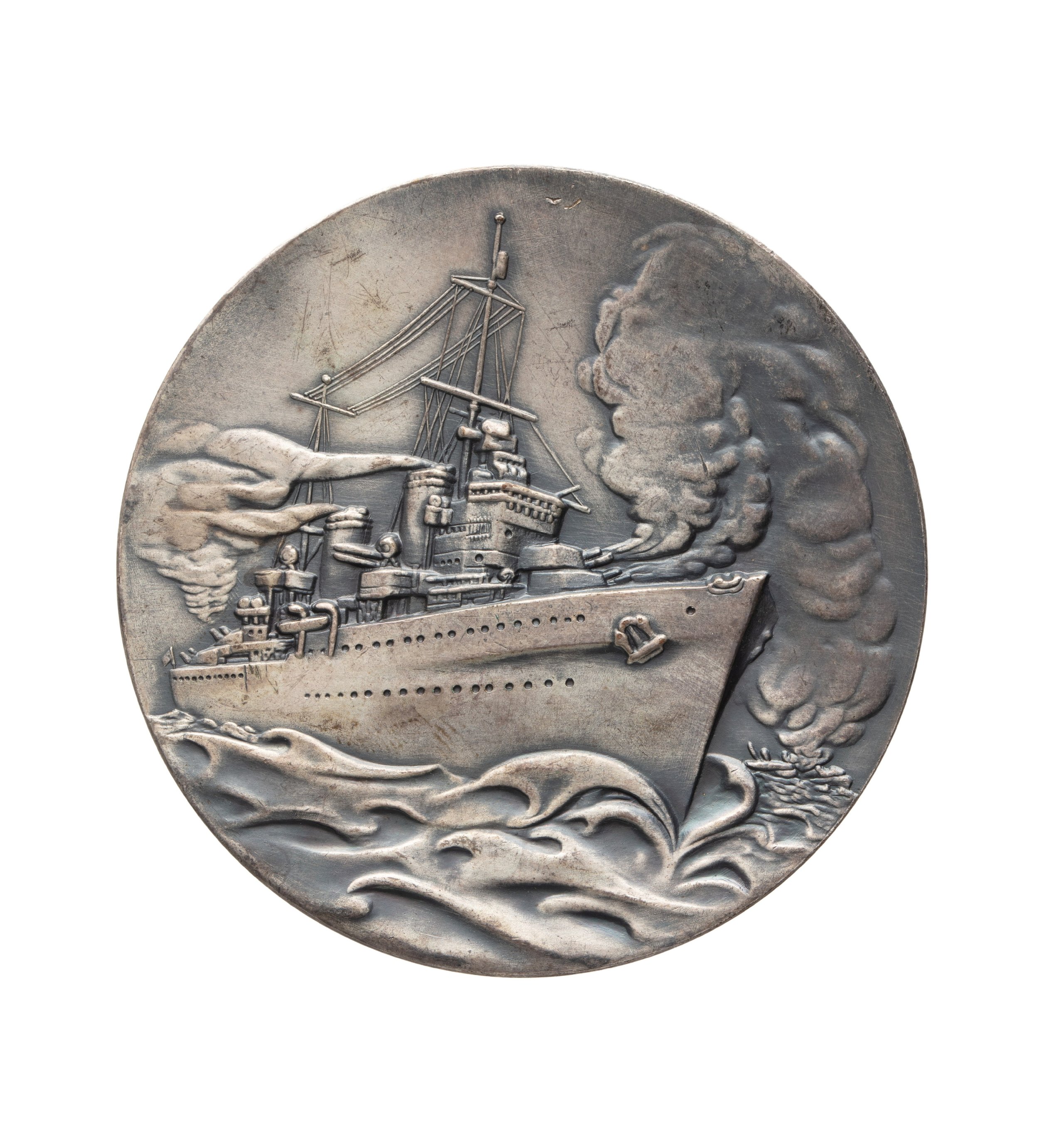 Replica of medal placed in H M A S Sydney to commemorate victory over 'Bartolomeo Colleoni'