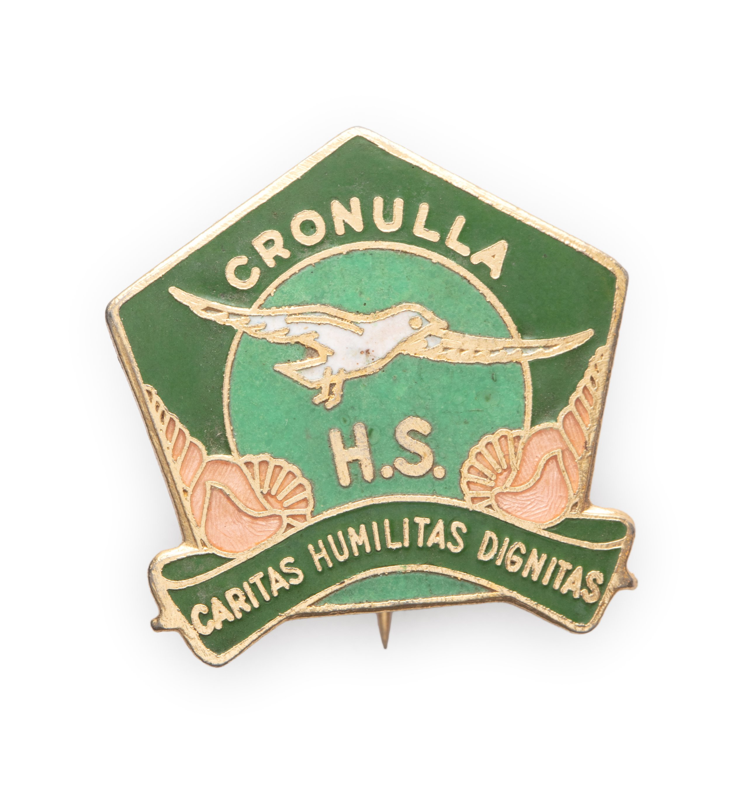 'Caristas Humilitas Dignitas' school badge
