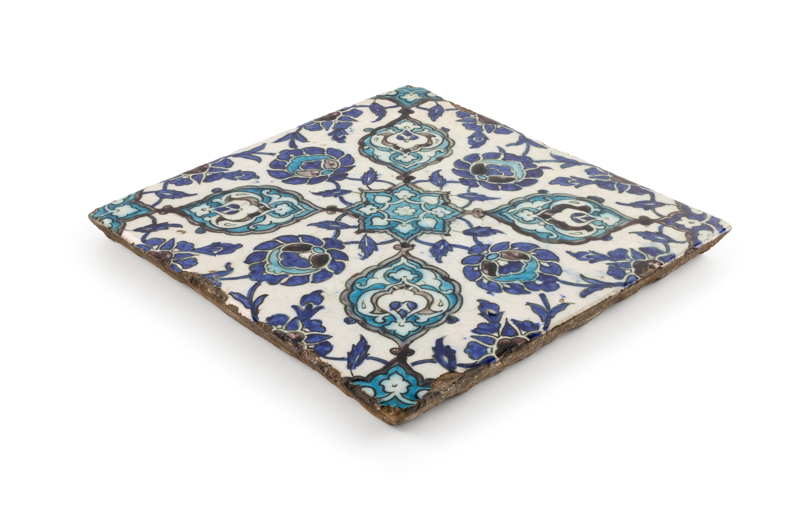 An earthenware tile from Damascus, Syria