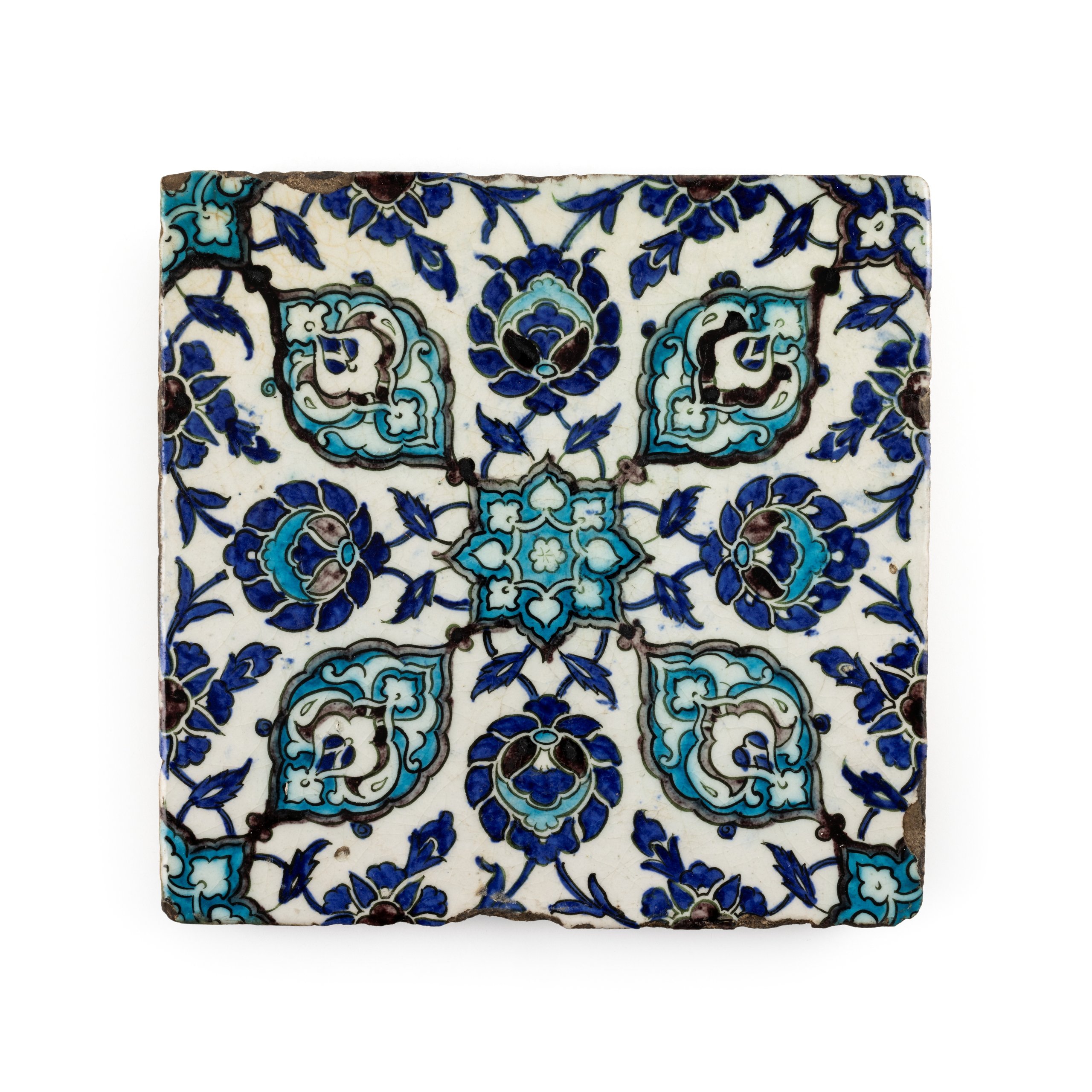 An earthenware tile from Damascus, Syria