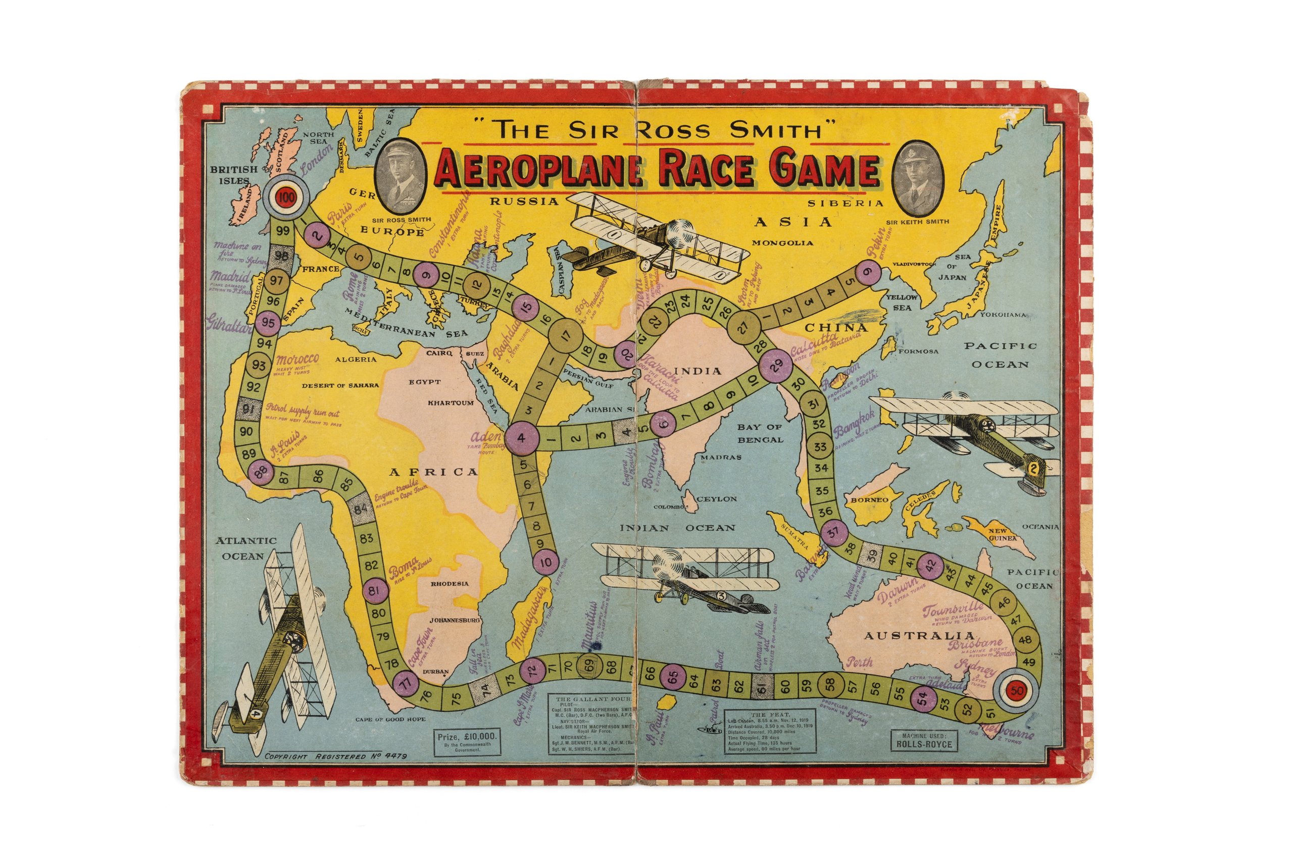 'The Sir Ross Smith Aeroplane Race Game' board game