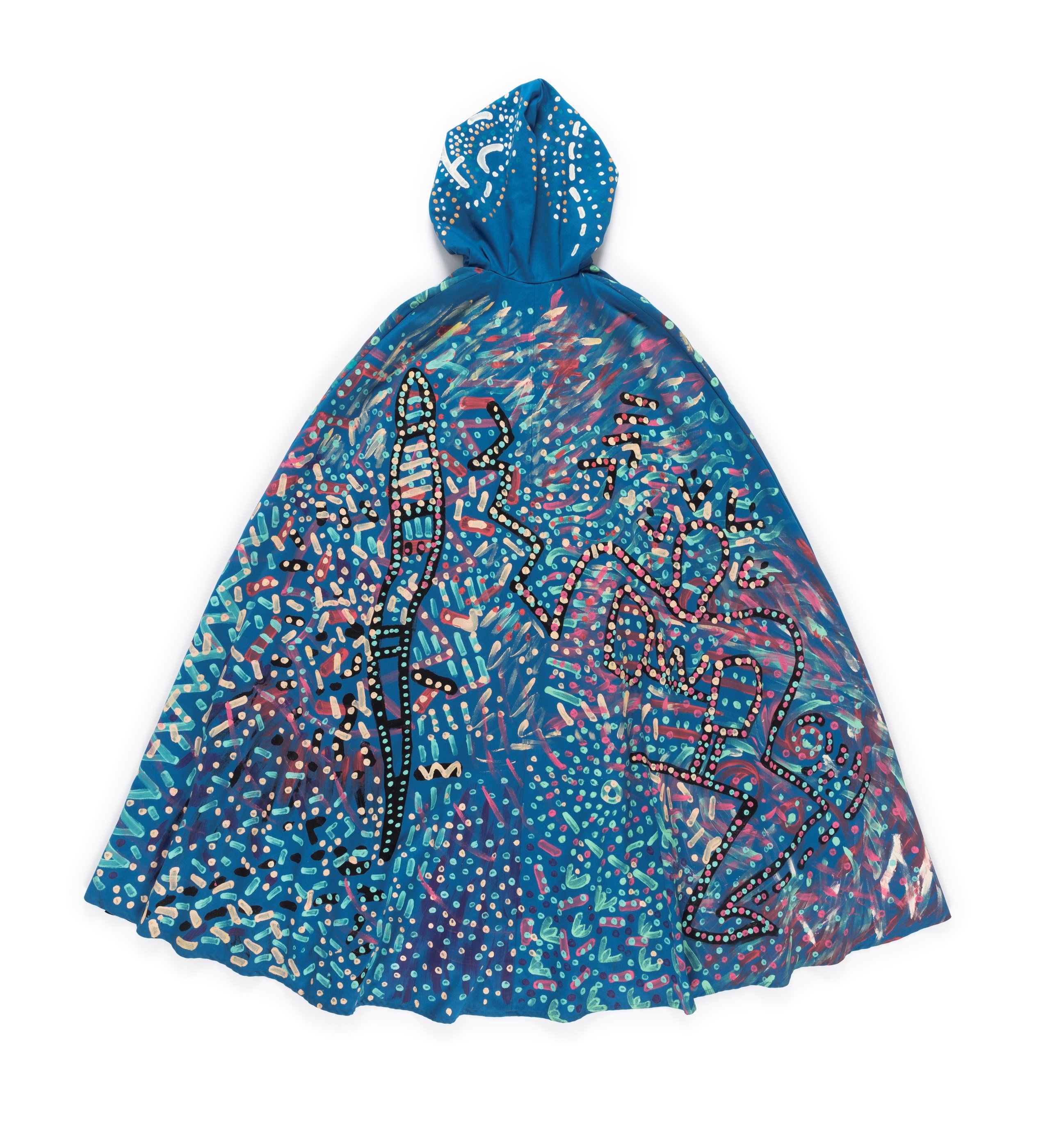 Handpainted 'Cycle of Life' opera cape by Bronwyn Bancroft
