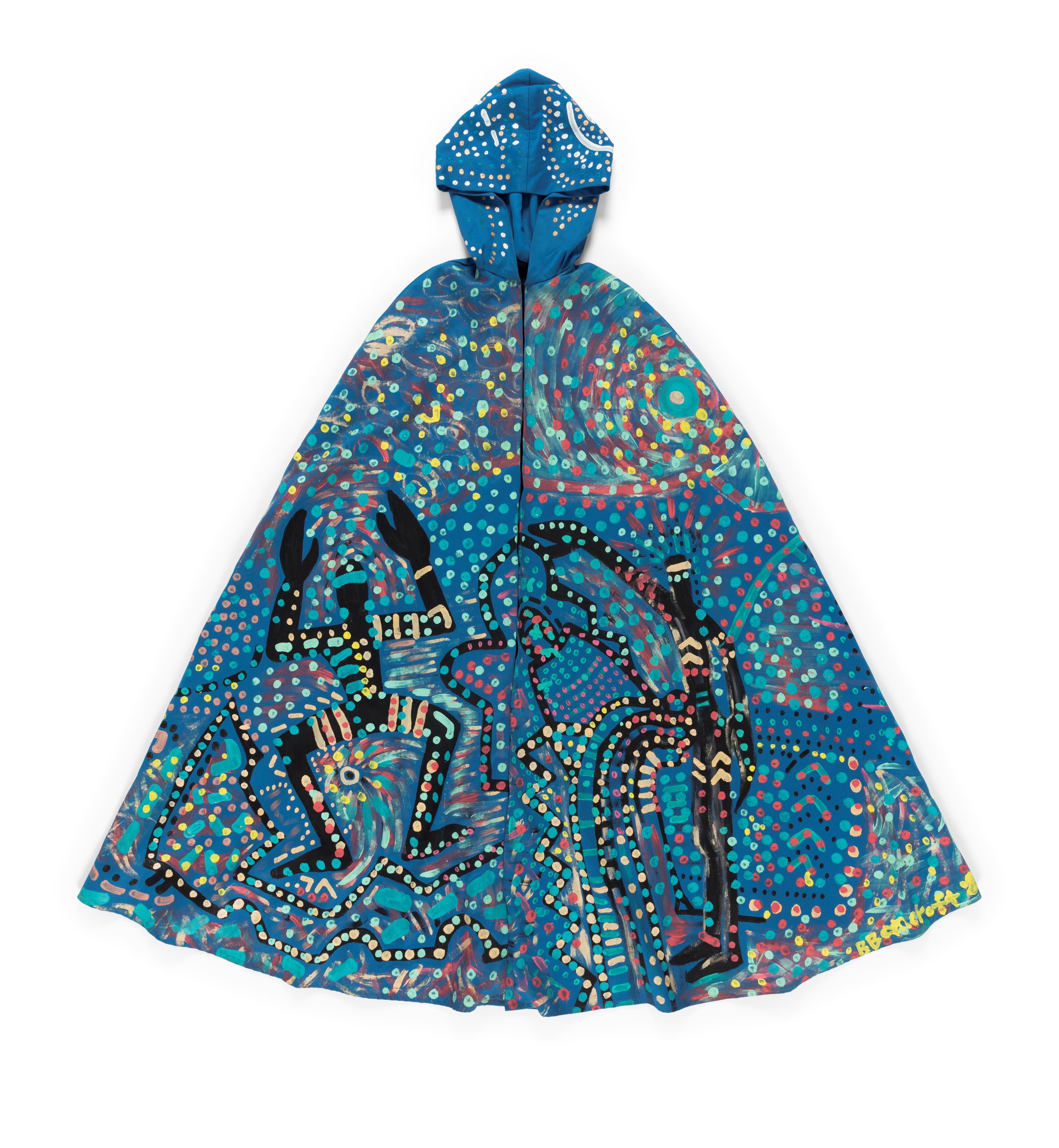 Handpainted 'Cycle of Life' opera cape by Bronwyn Bancroft
