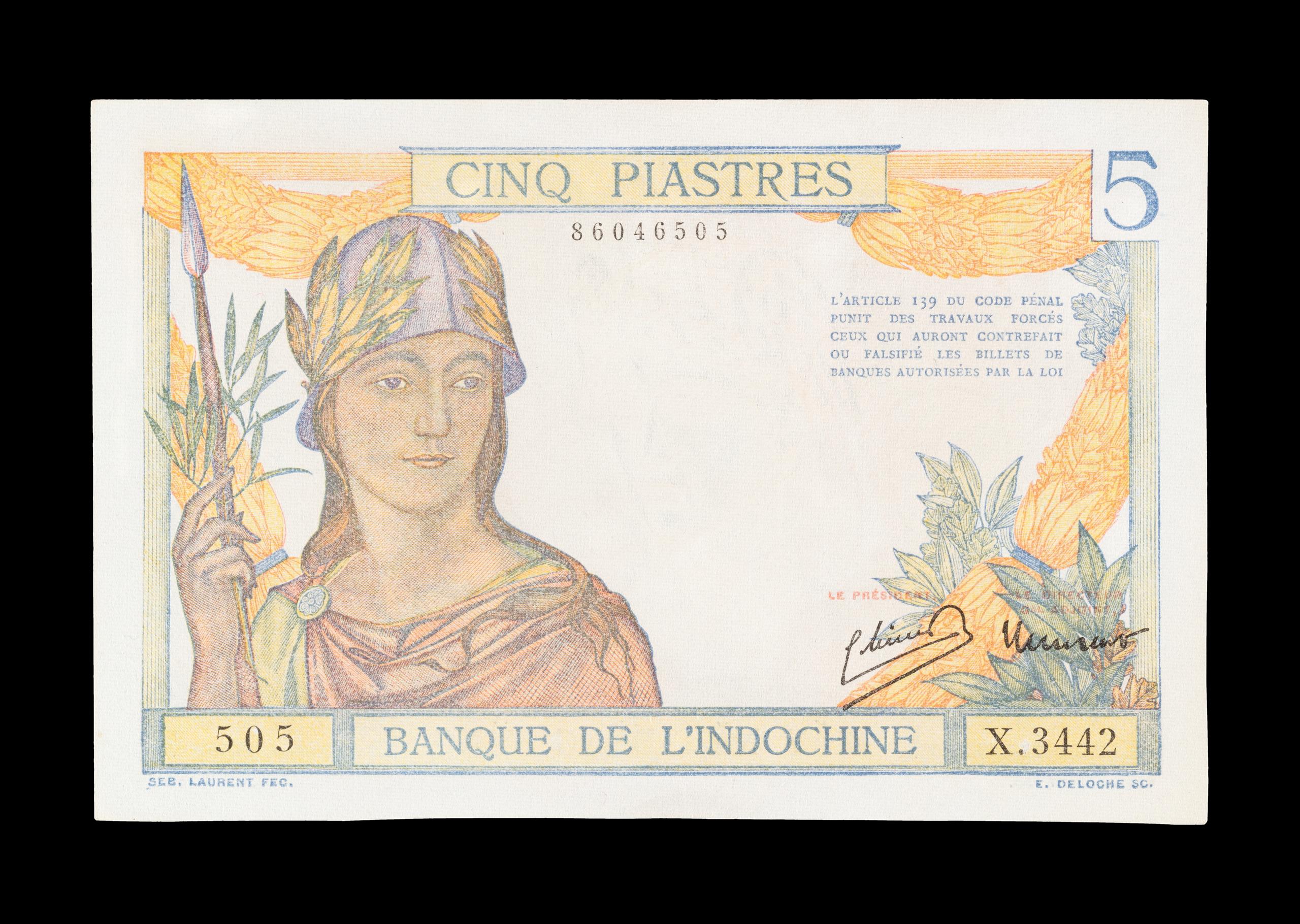 Powerhouse Collection - Indochinese Five Piastres banknote